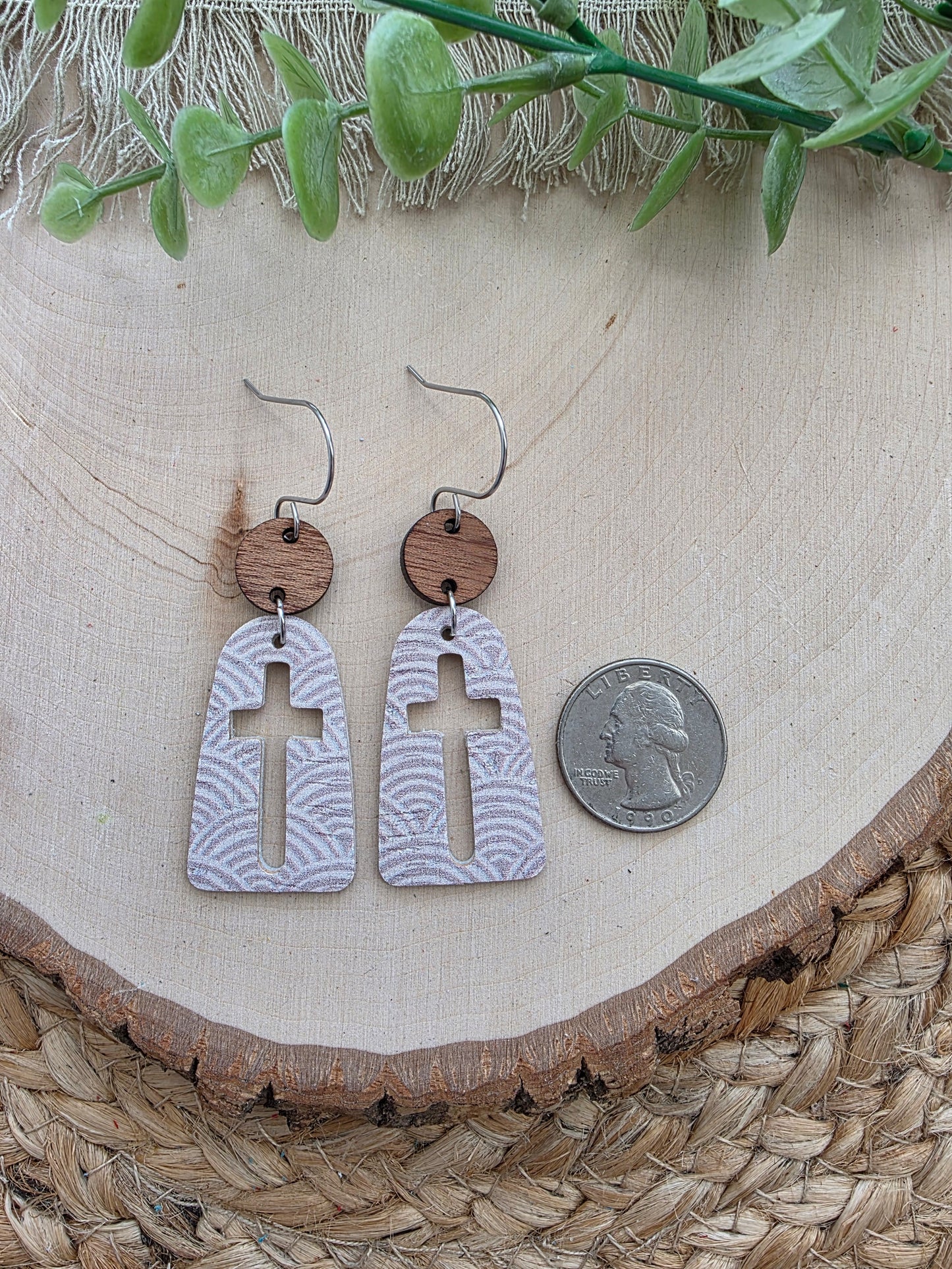 Neutral Cross Cutout Earrings