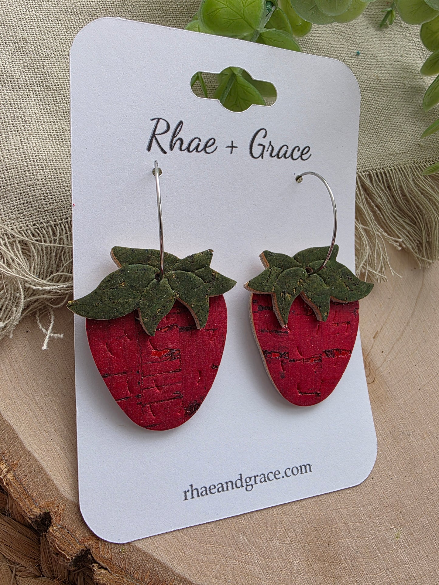 Strawberry Hoop Earrings