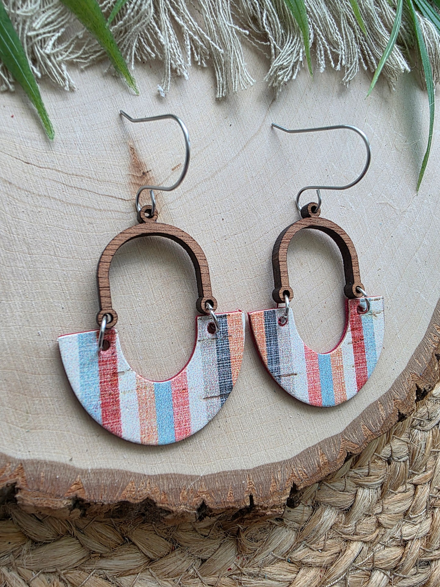 Sunset Stripes Inverted Arch Earrings