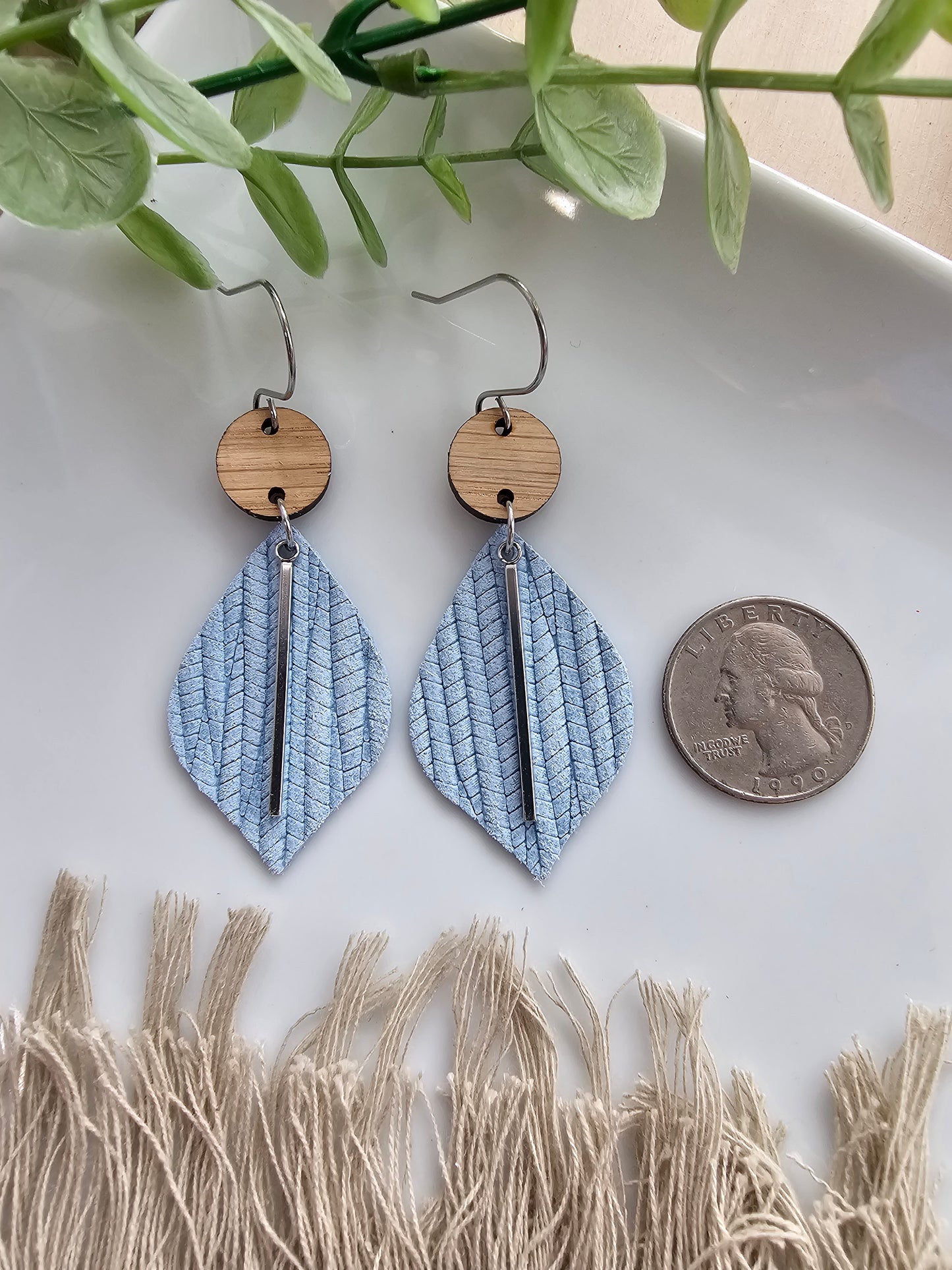 Baby Blue Pointed Petal Earrings