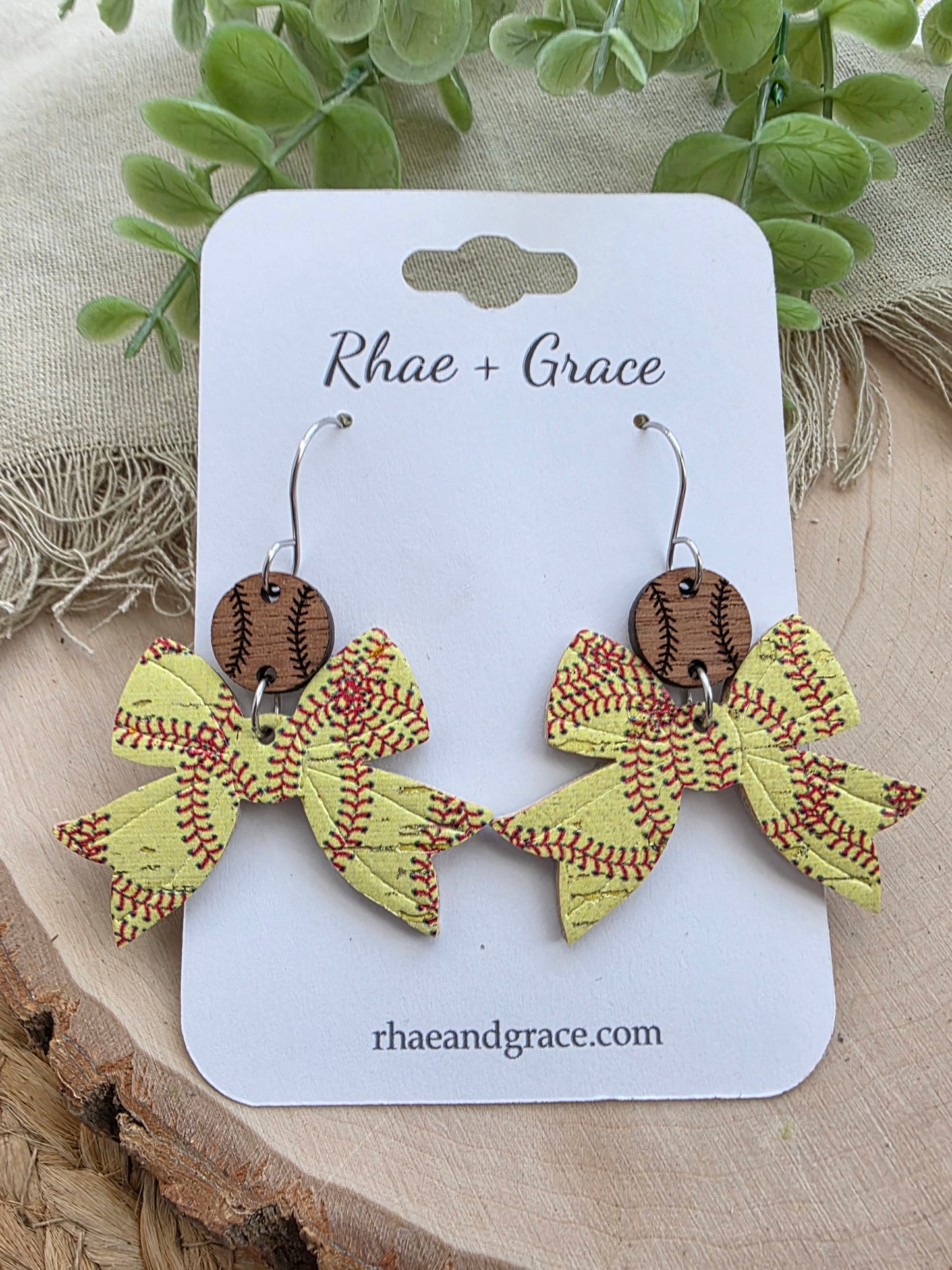 Softball Bow Earrings