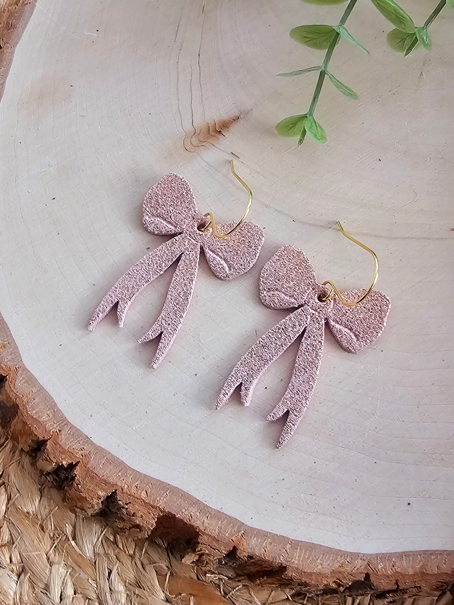 Pink & Gold Daintier Bow Earrings