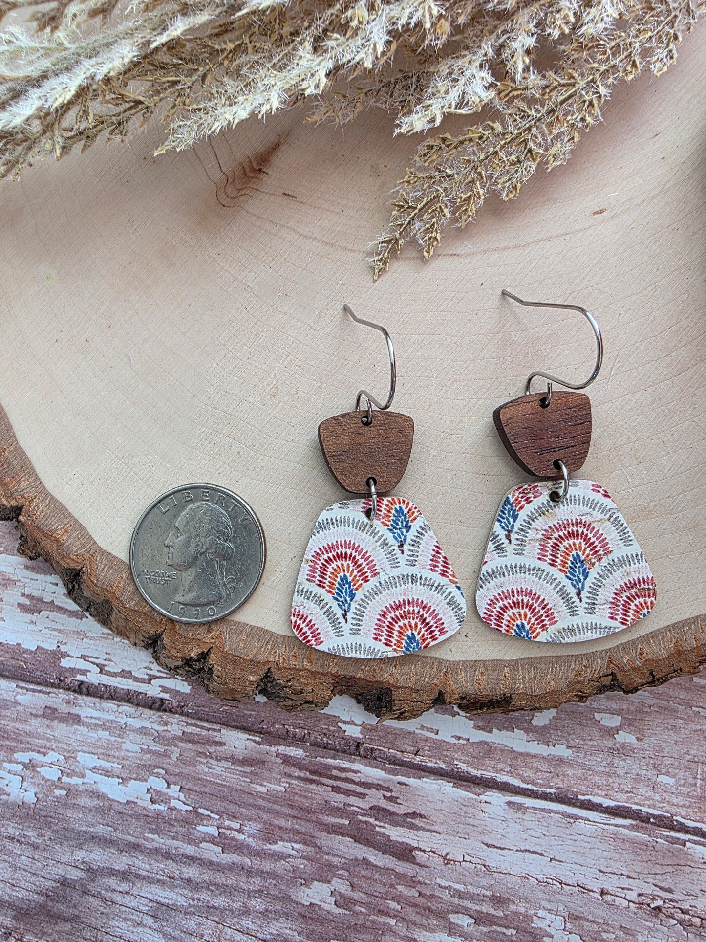 Boho Fan Rounded Trapezoid Earrings