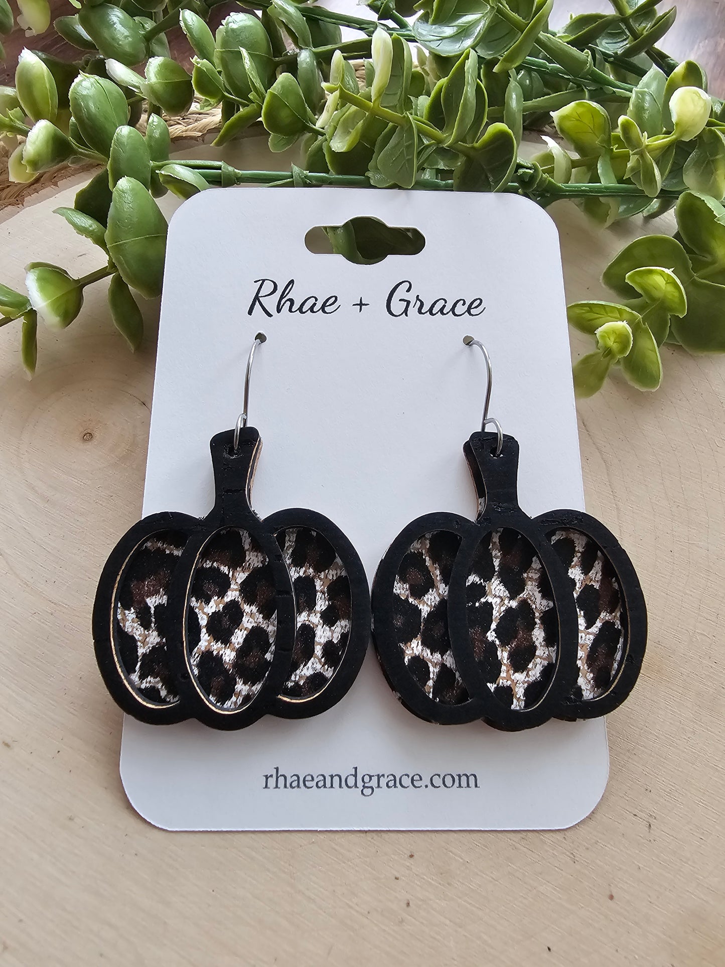 Leopard Print Pumpkin Earrings