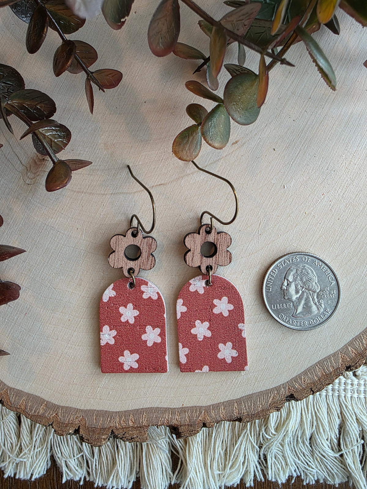 Boho Floral Closed Arch Earrings