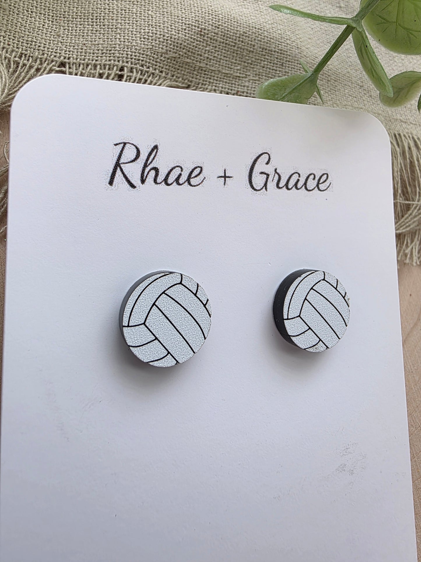 Volleyball Stud Earrings - 12mm