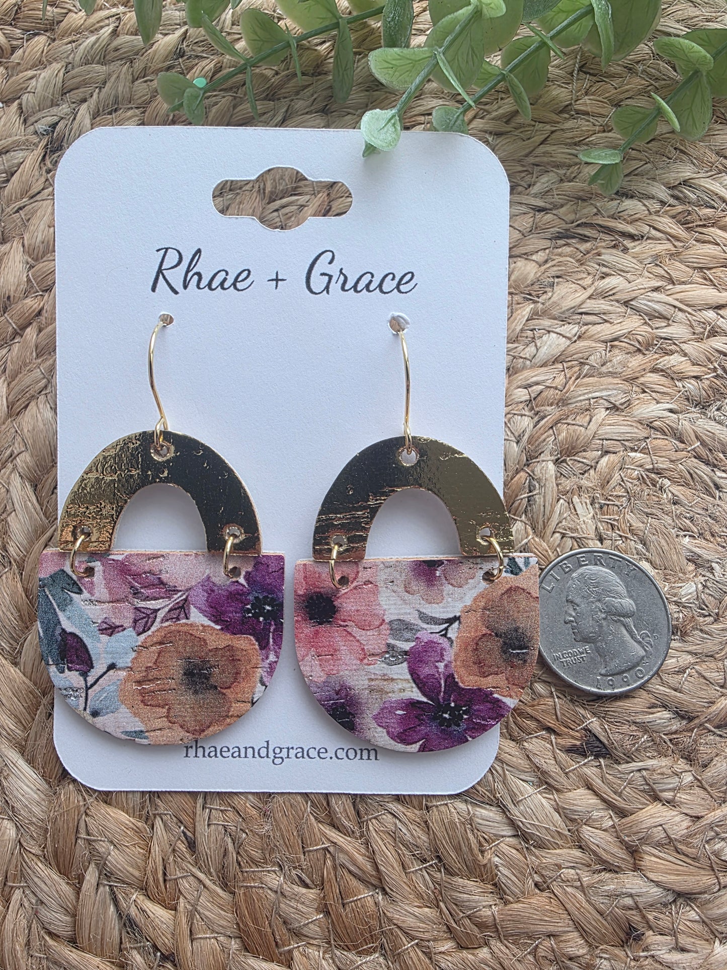 Plum Floral Bouquet Earrings