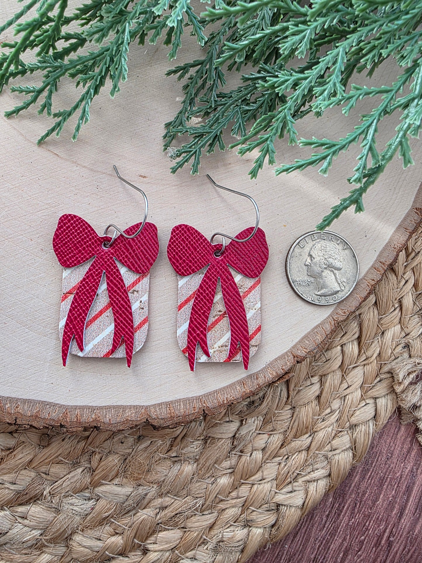 Striped Gift Box Earrings