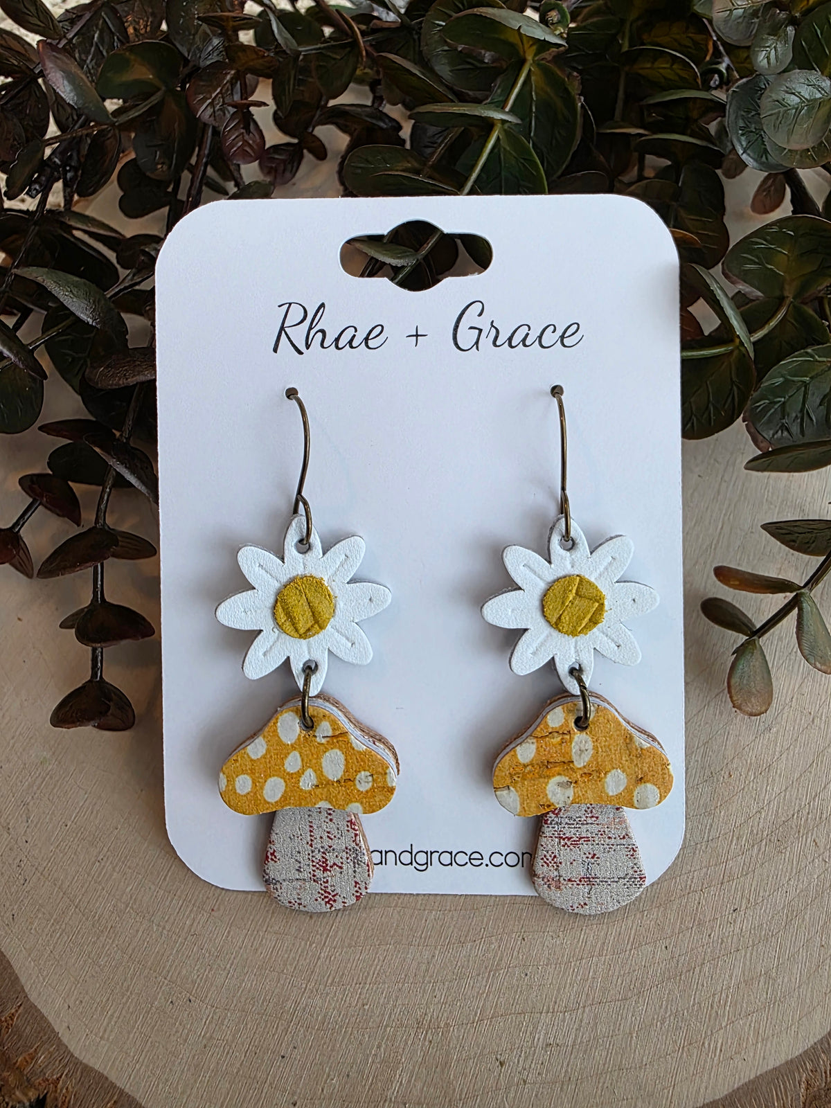Whimsical Toadstool Earrings - Yellow