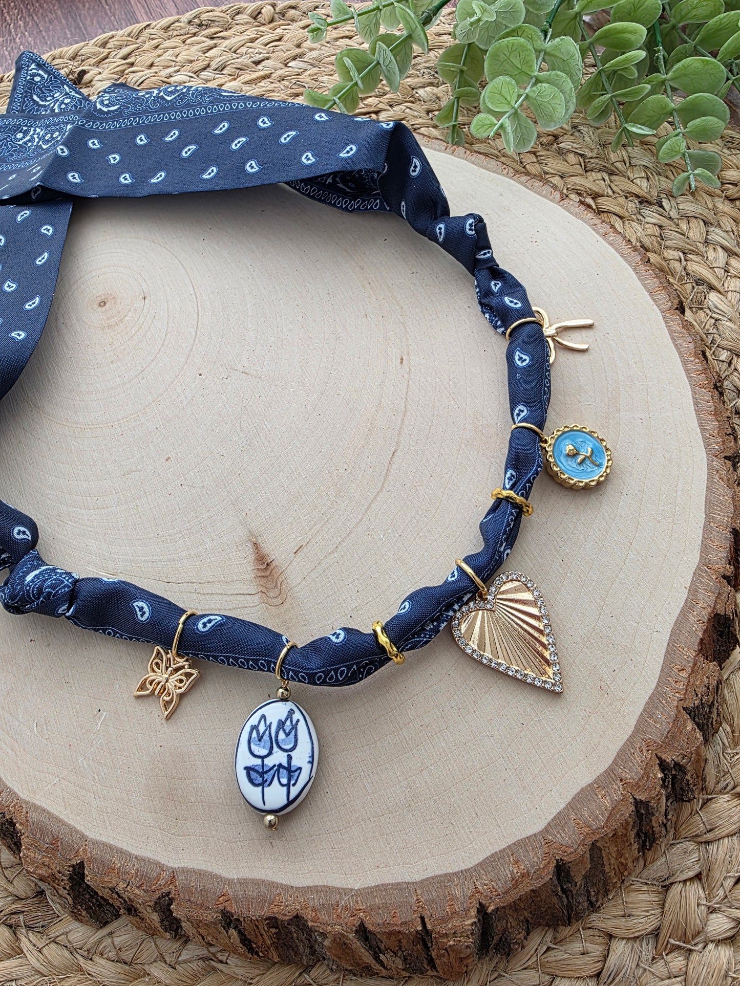 Twilight Garden Scarf Charm Necklace