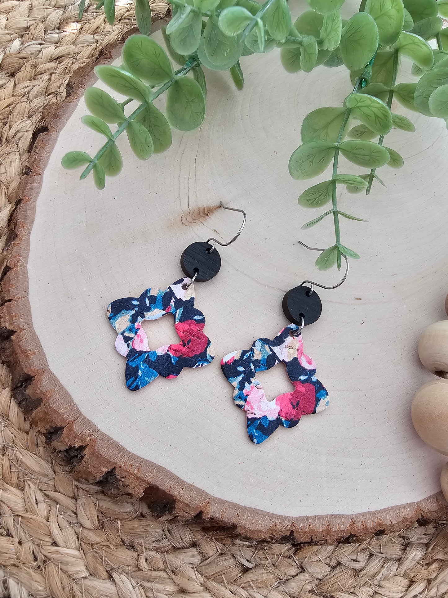 Midnight Rose Garden Scalloped Diamond Earrings
