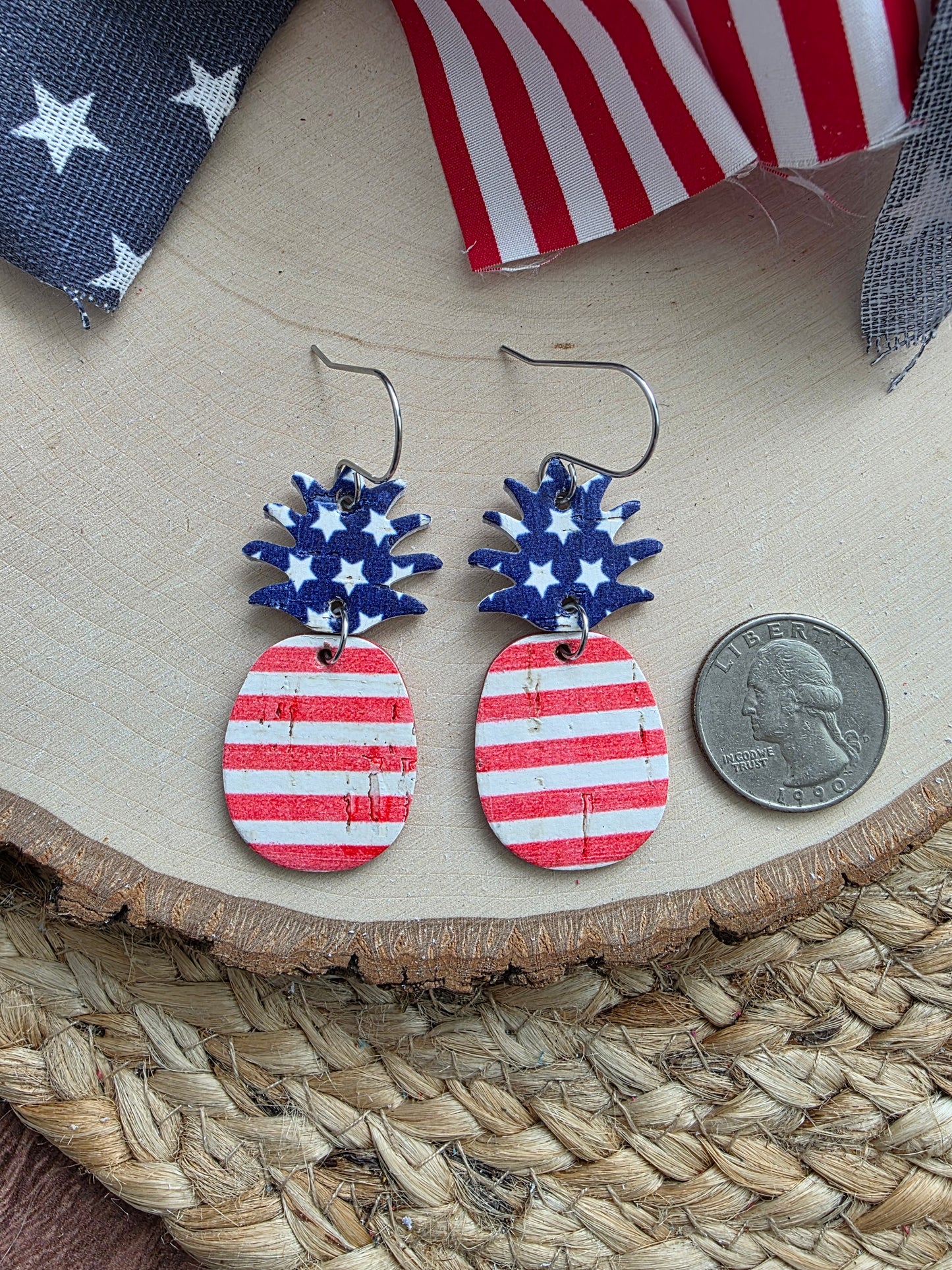 Patriotic Pineapple Earrings