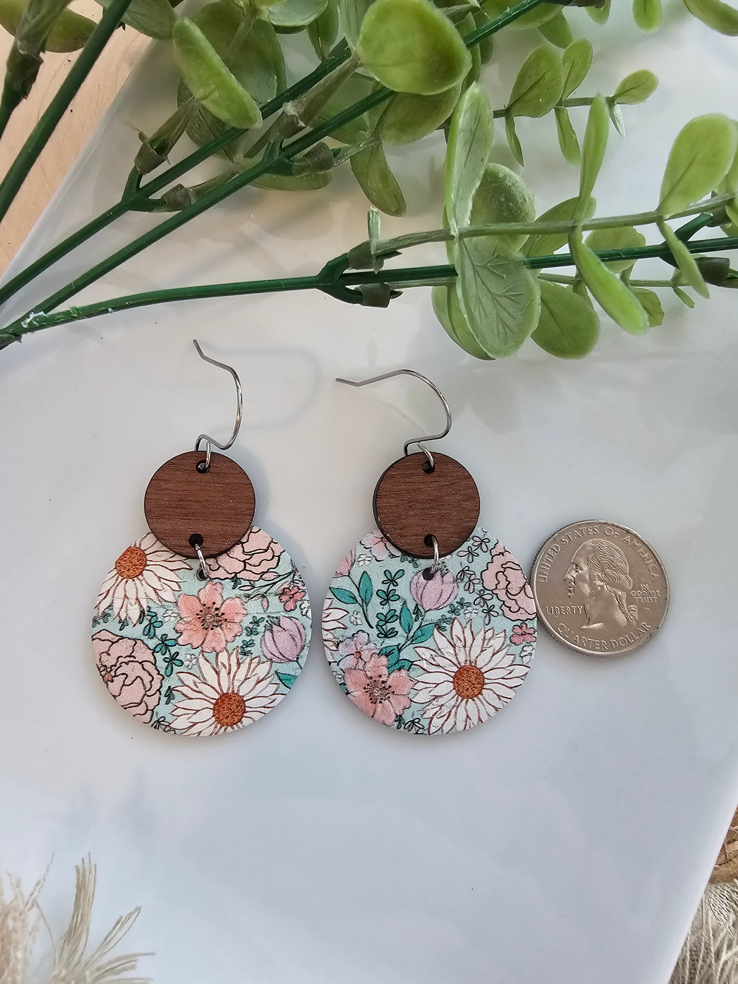 Spring Boho Blooms Floral Circle Earrings