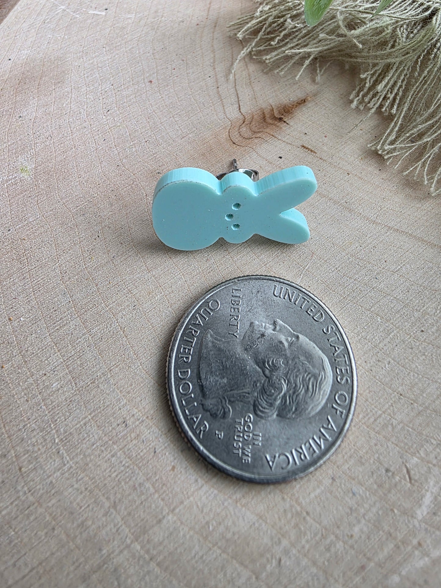 Aqua Peep Stud Earrings