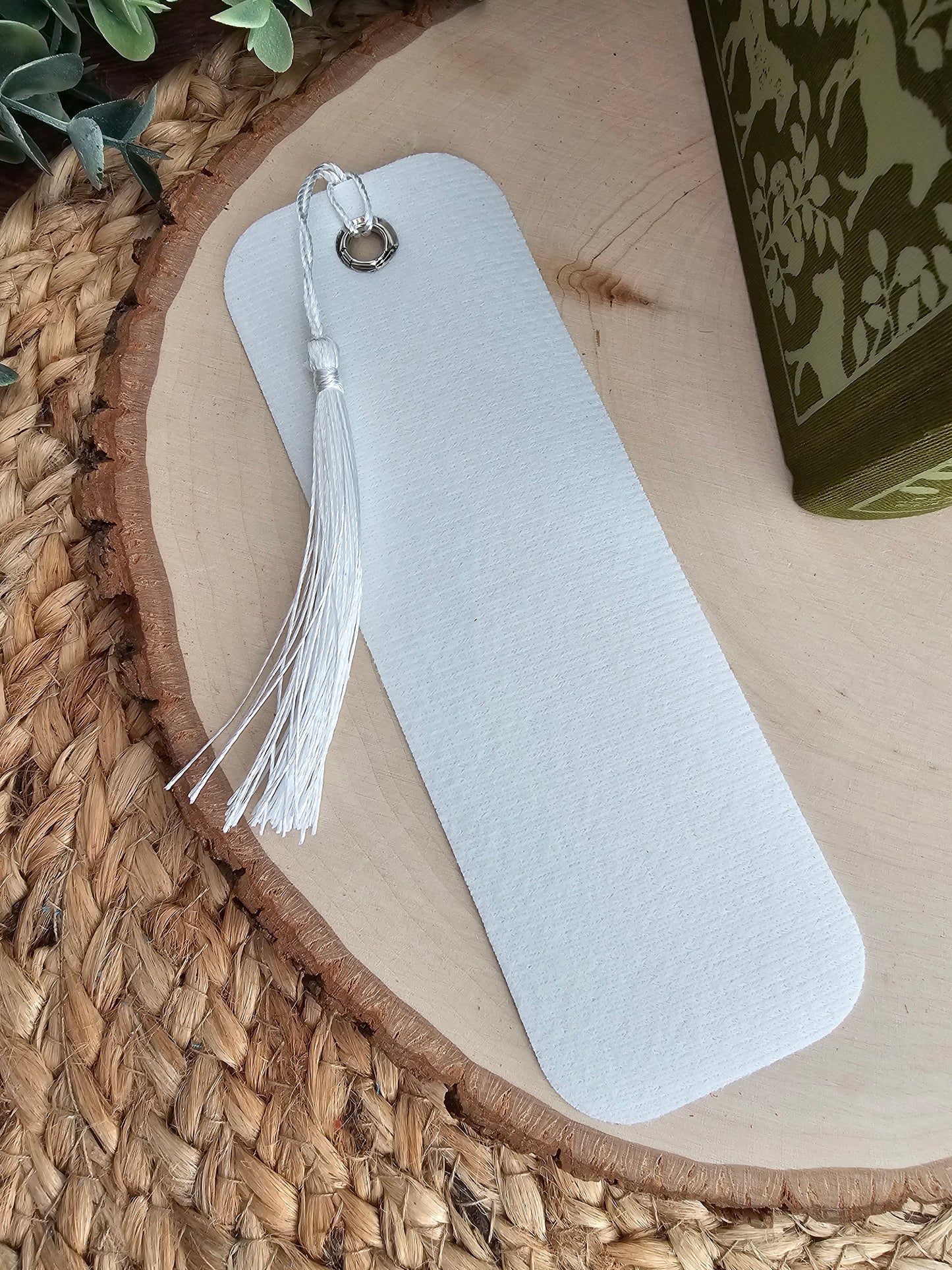 Floral Highland Cow Faux Leather Bookmark