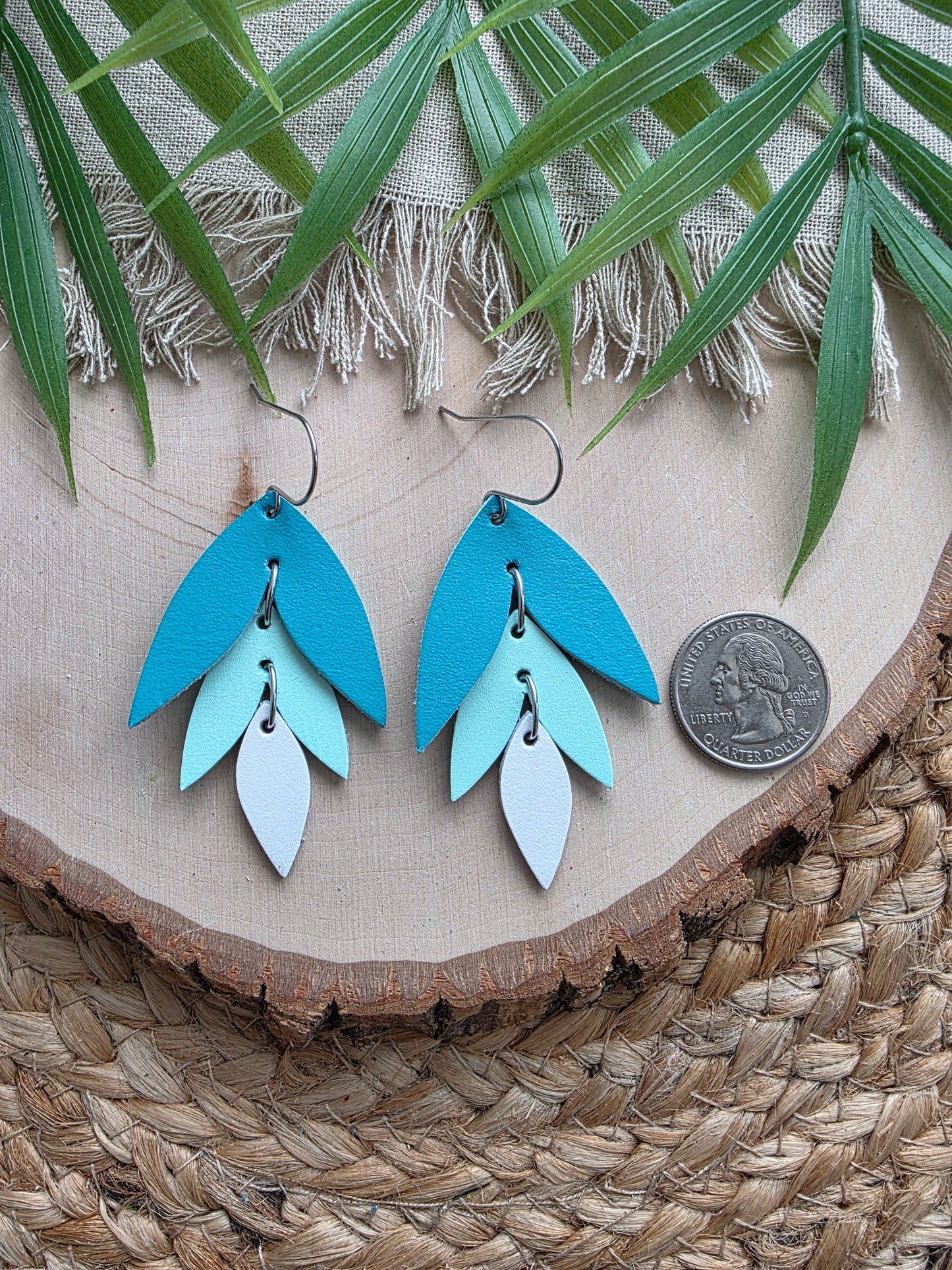 Blue Ombre Falling Petals Earrings
