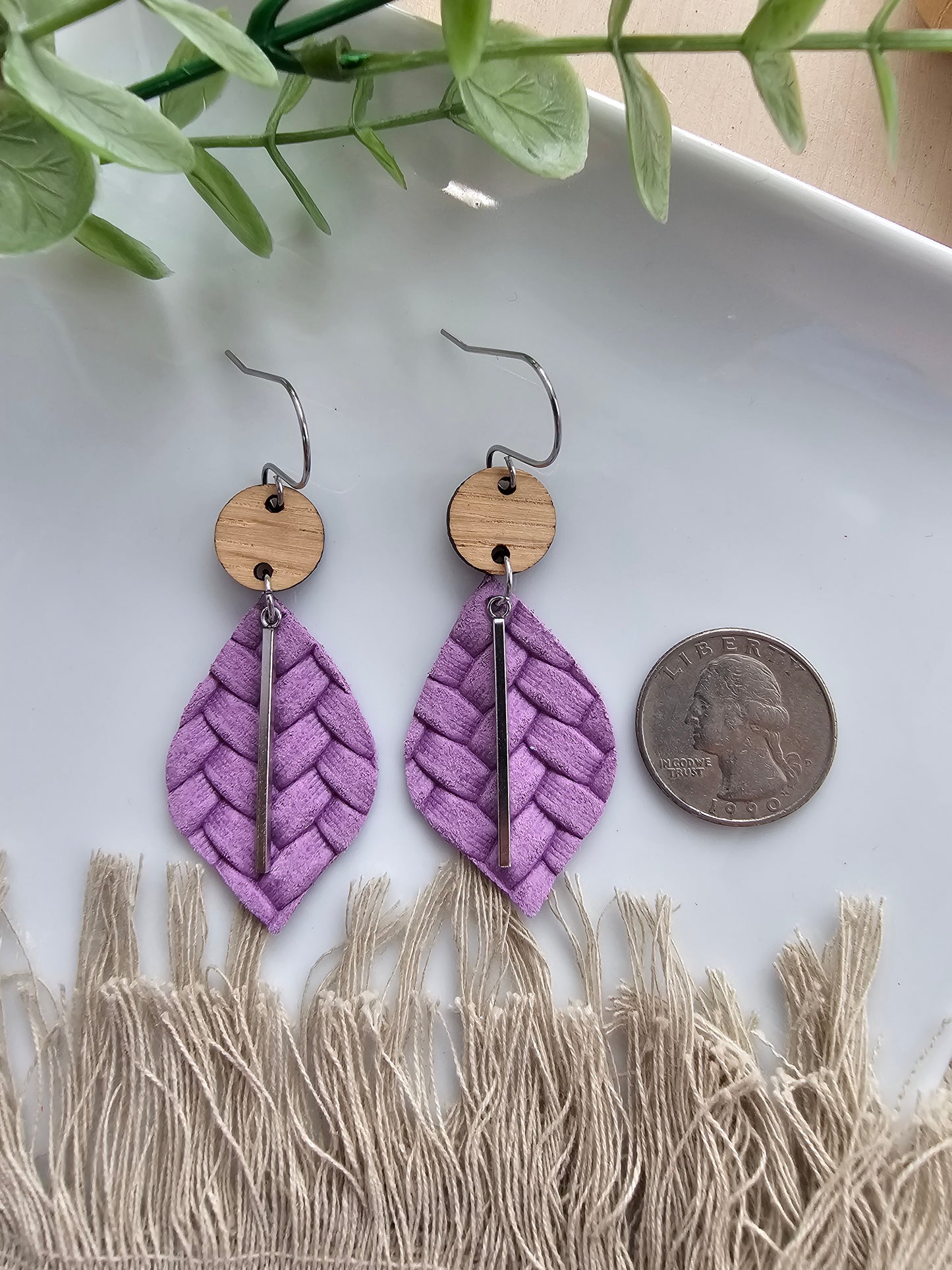 Lilac Purple Pointed Petal Earrings