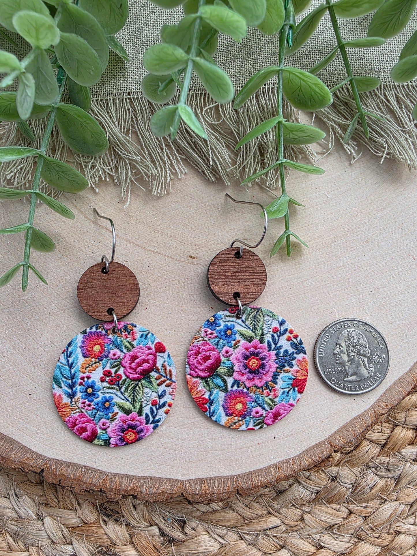 Fiesta Floral Circle Earrings