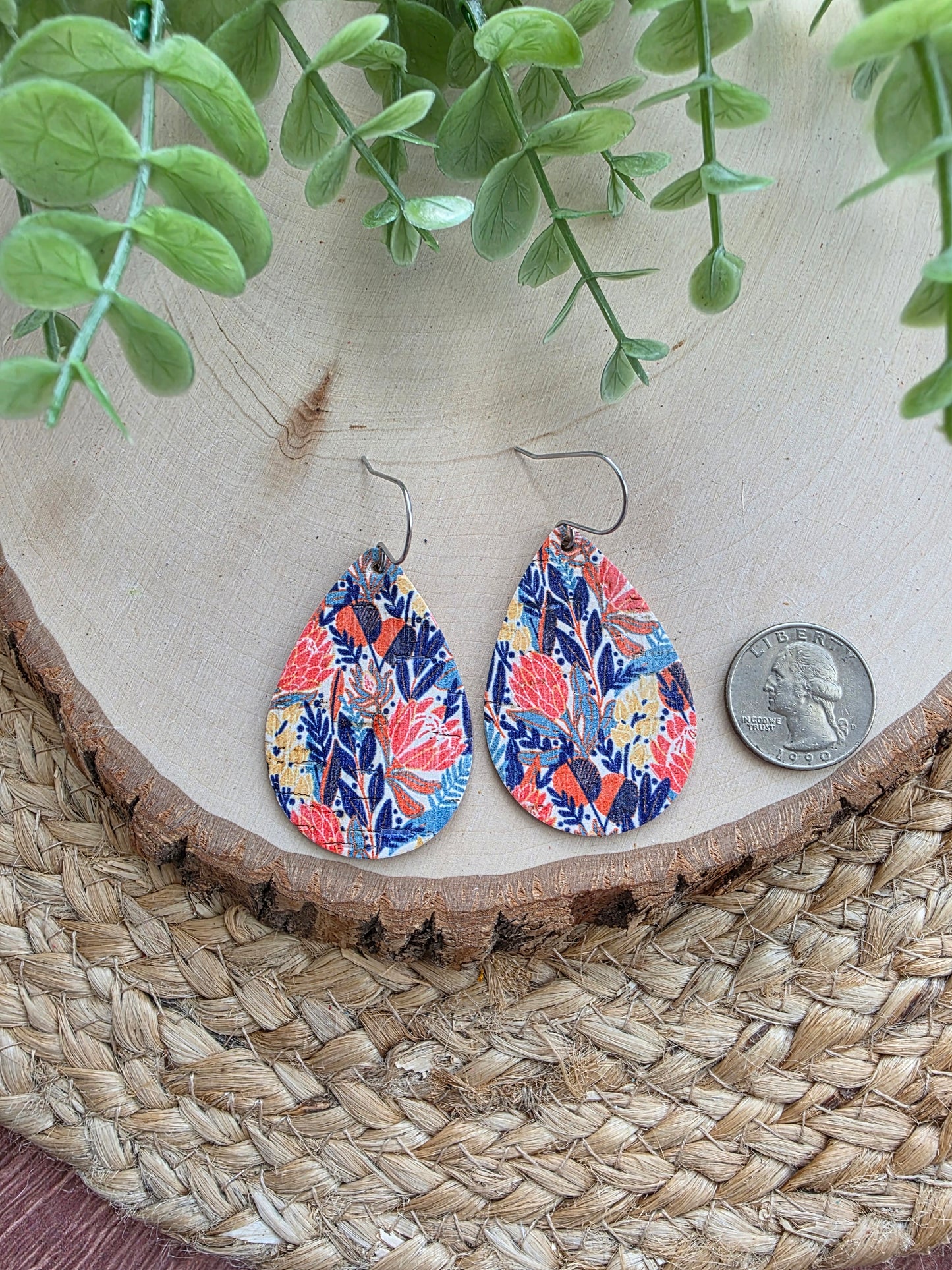 Autumn Meadow Floral Teardrop Earrings - Medium