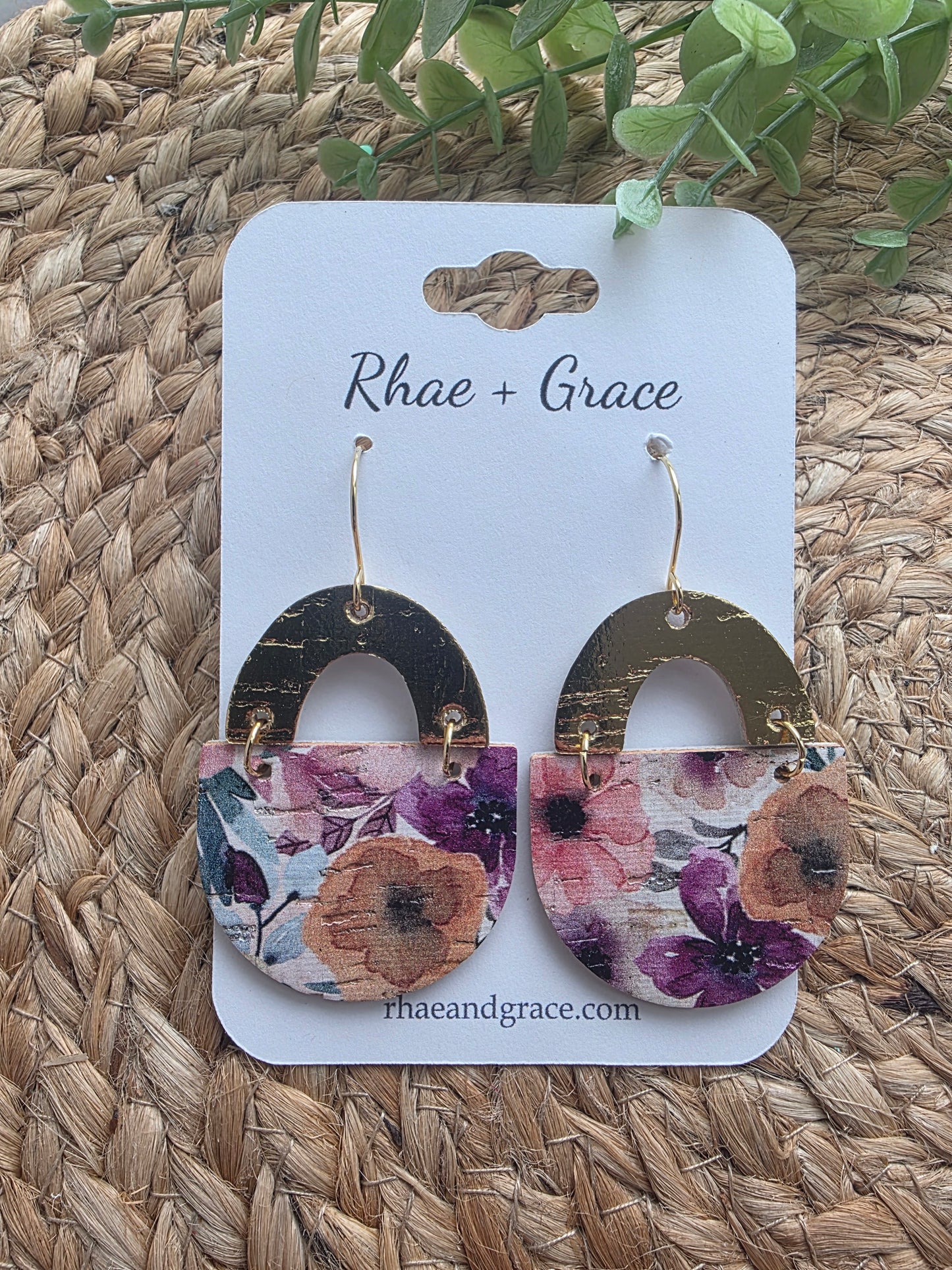 Plum Floral Bouquet Earrings
