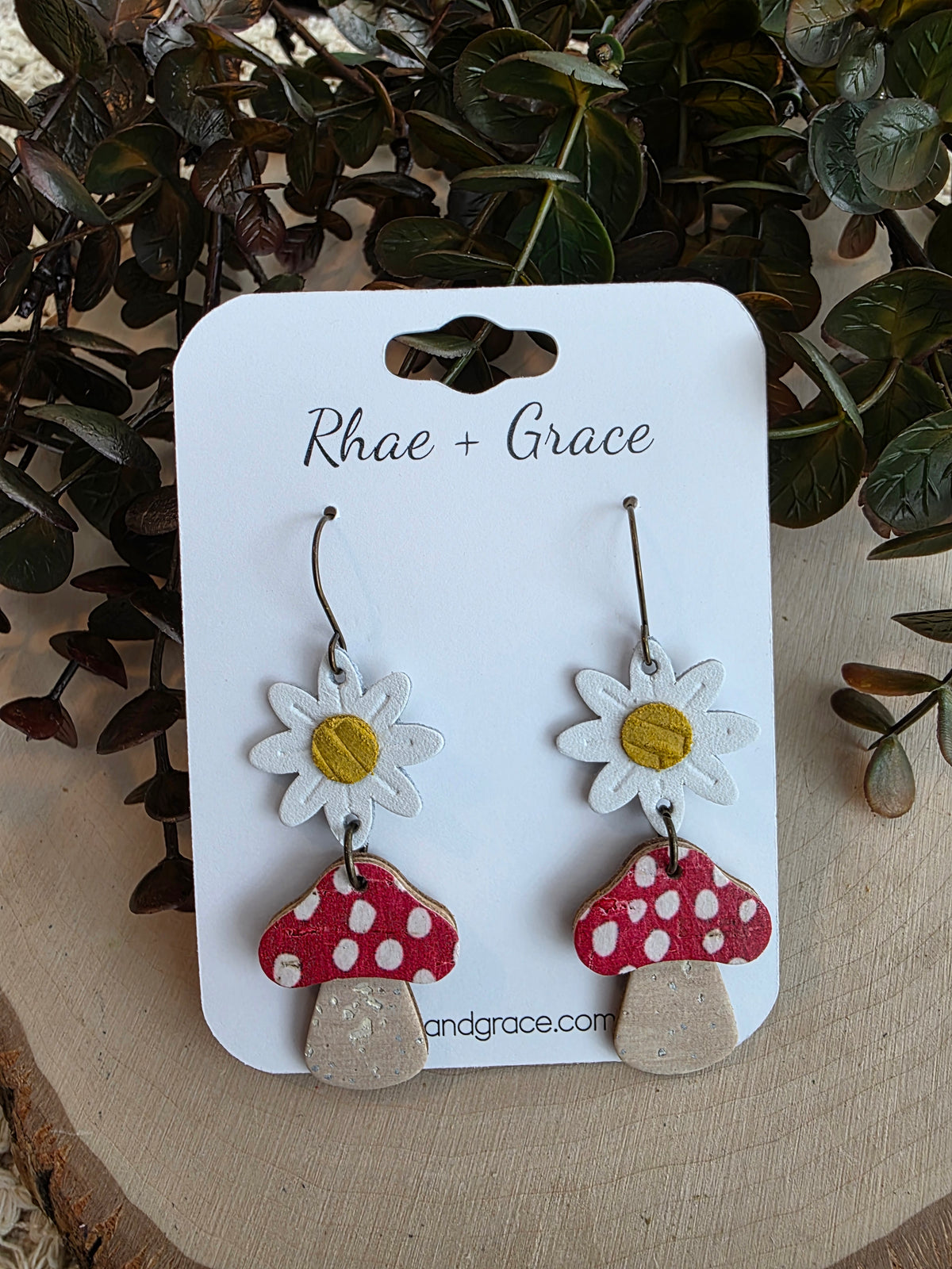 Whimsical Toadstool Earrings - Red