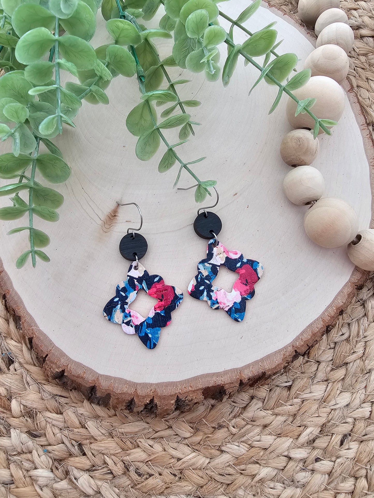 Midnight Rose Garden Scalloped Diamond Earrings