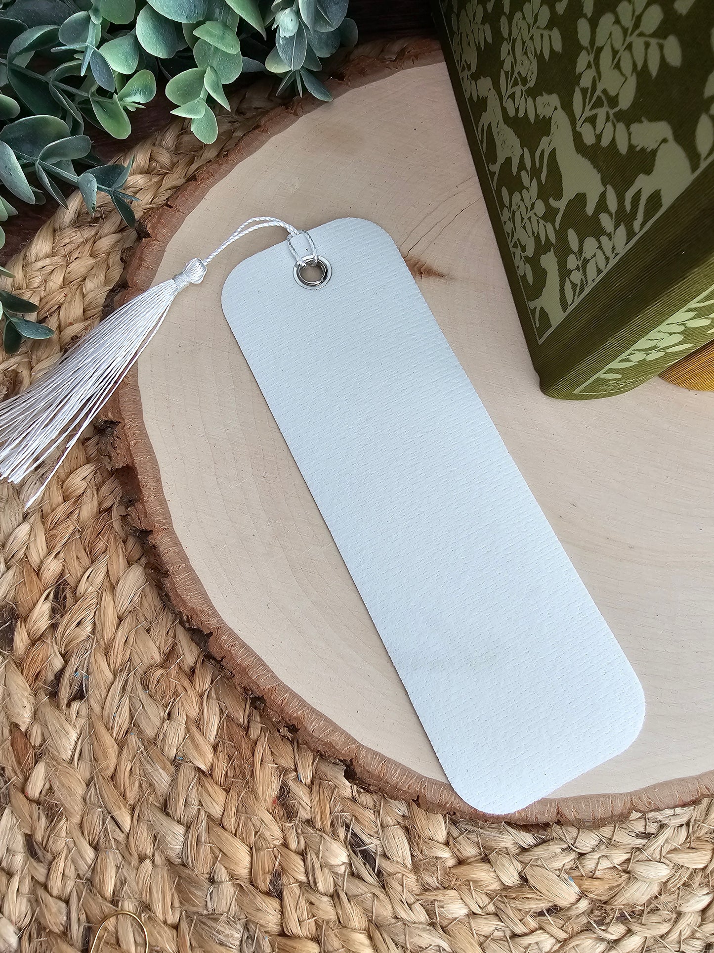 Blooming Cactus Faux Leather Bookmark