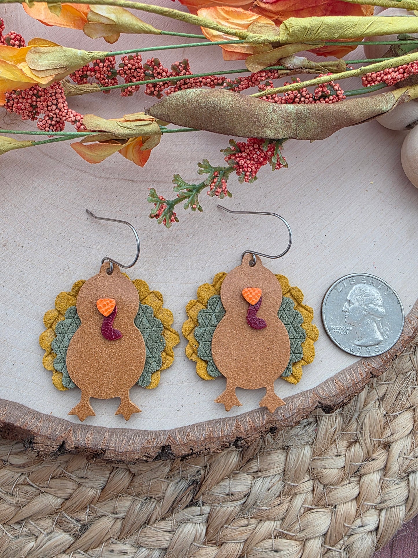 Mustard & Green Turkey Earrings
