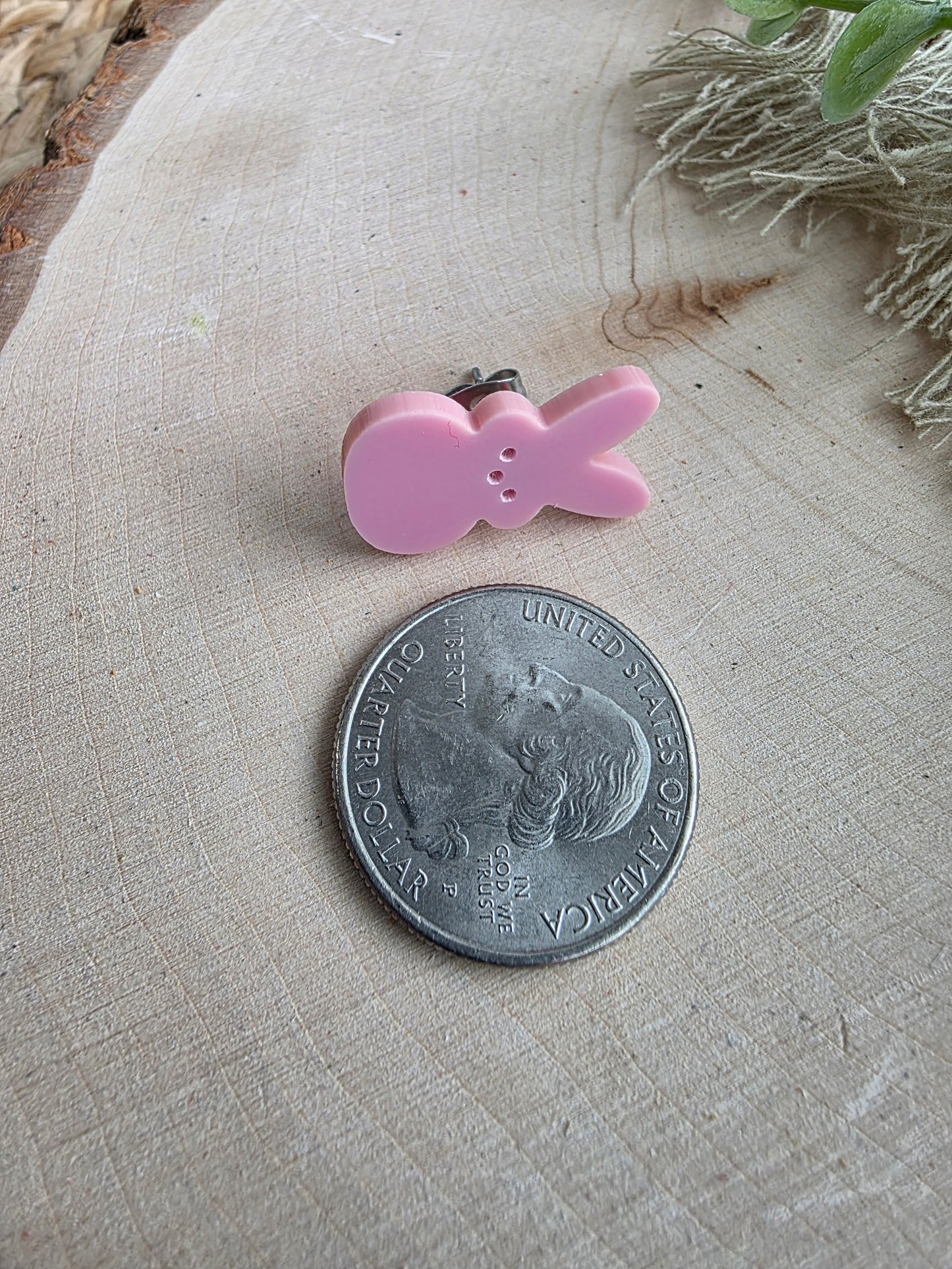 Pink Peep Stud Earrings