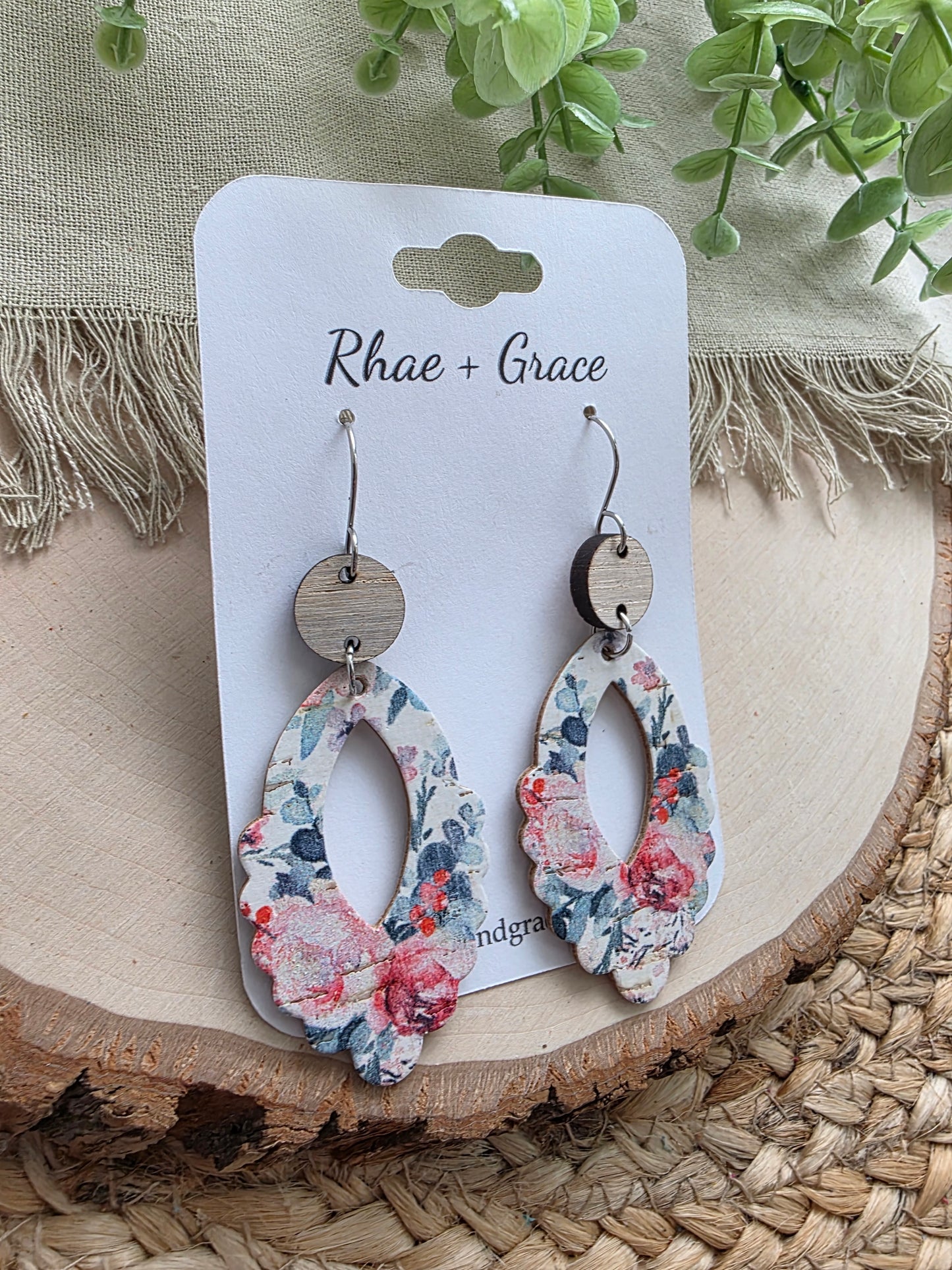 Rose Garden Floral Scalloped Earrings