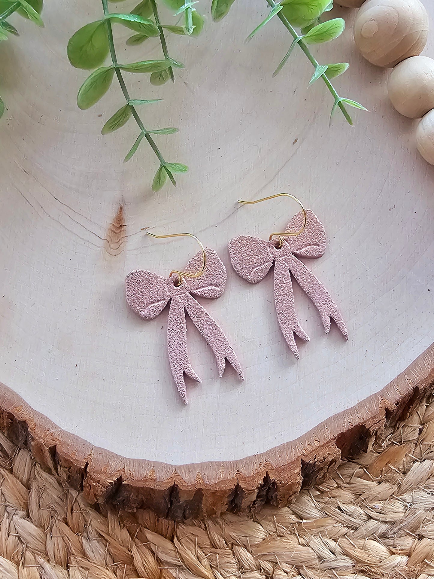 Pink & Gold Daintier Bow Earrings