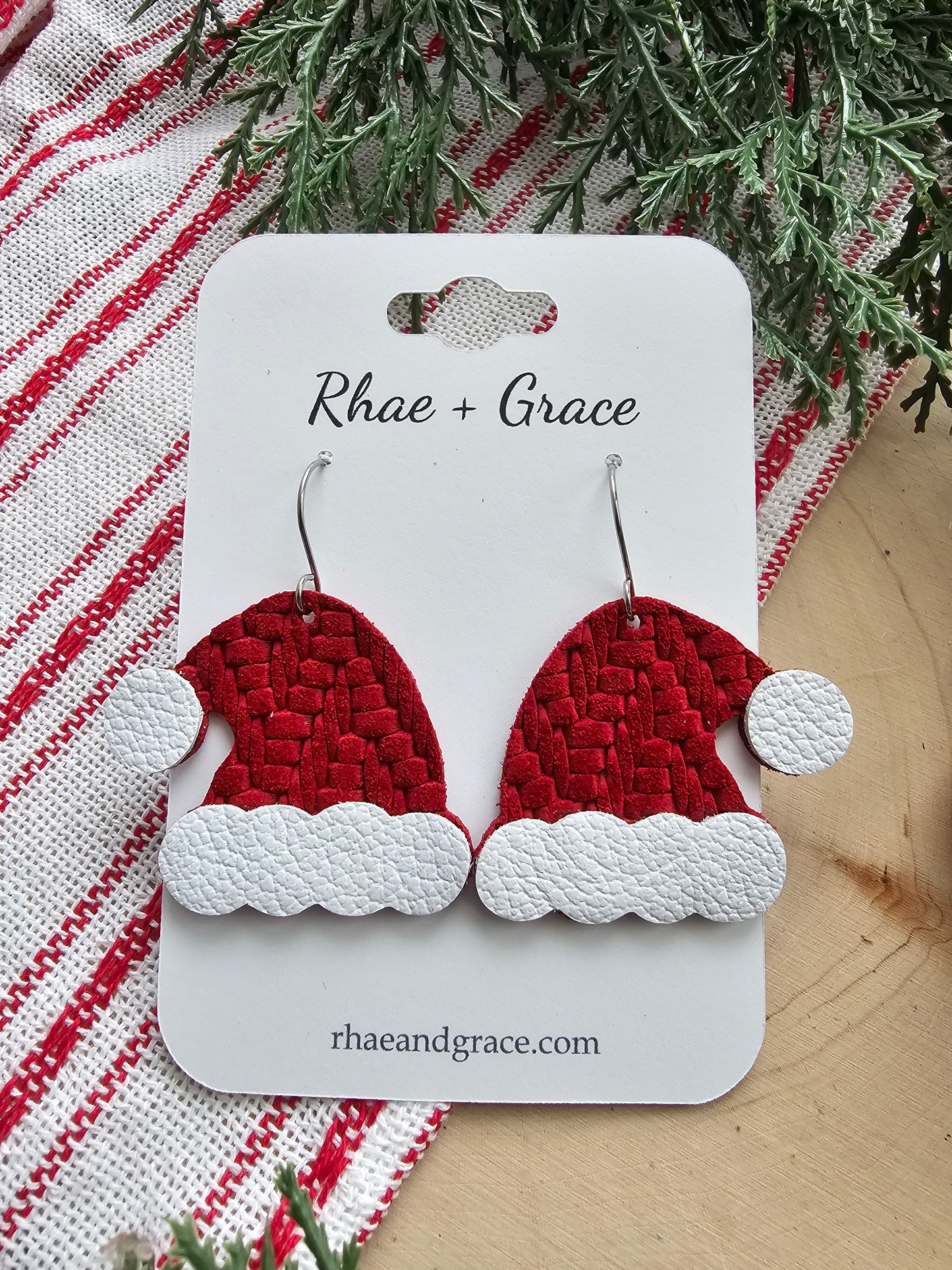 Red Knit Santa Hat Earrings