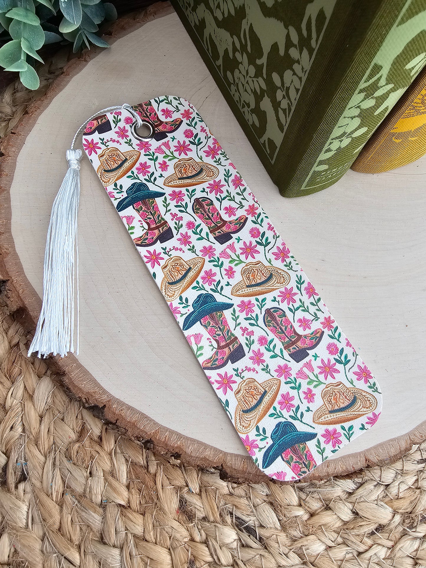 Cowgirl Faux Leather Bookmark
