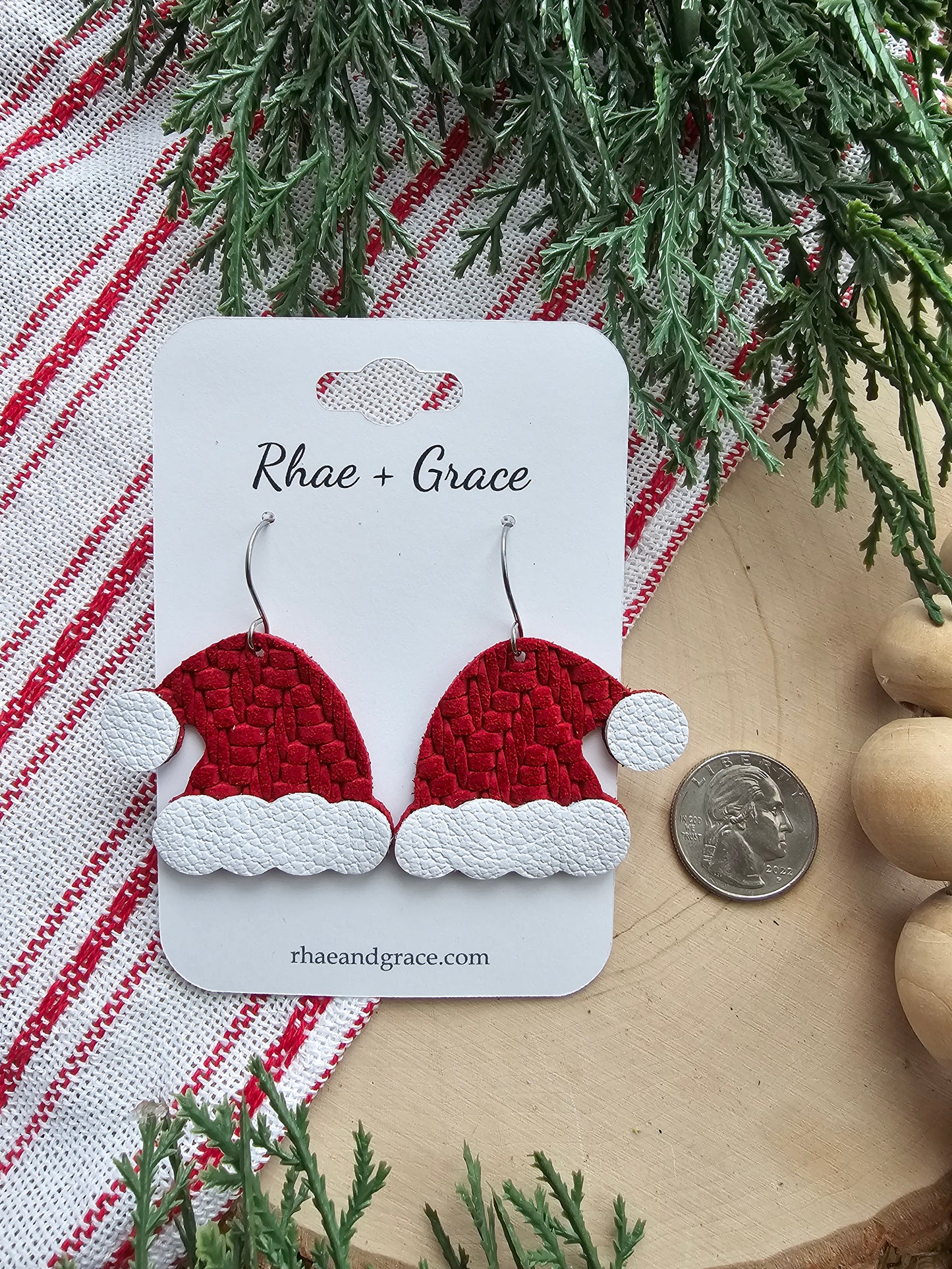 Red Knit Santa Hat Earrings