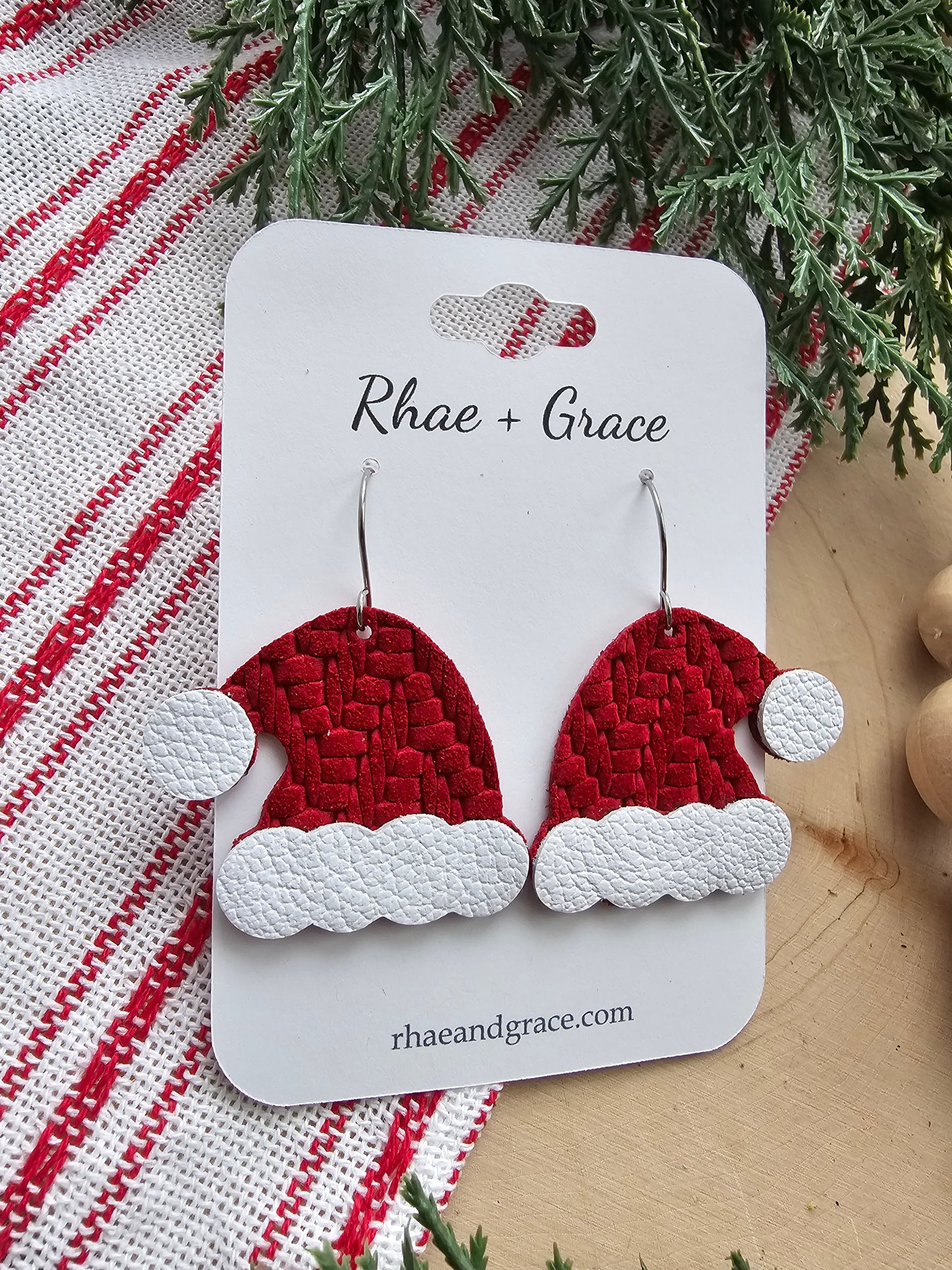 Red Knit Santa Hat Earrings