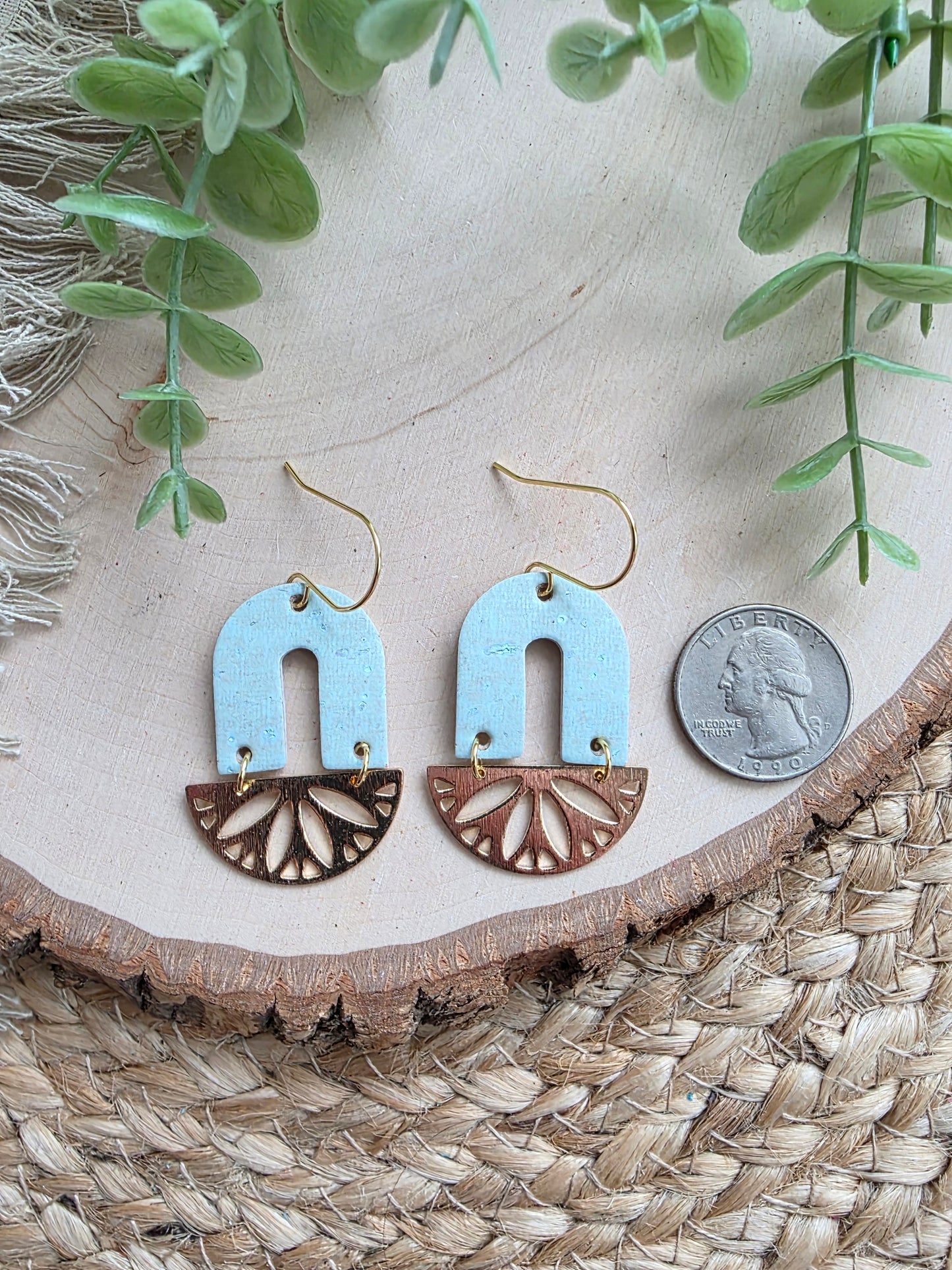 Soft Aqua Arch Earrings