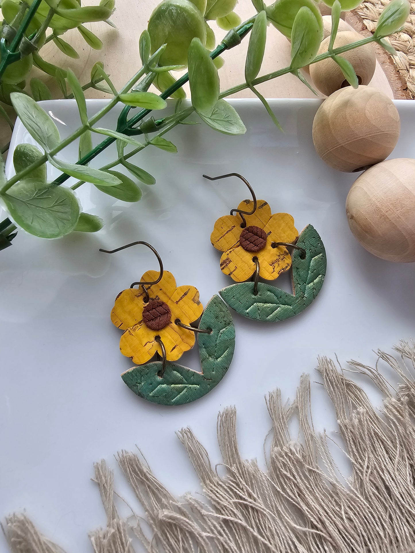 Yellow Buttercup Flower Earrings