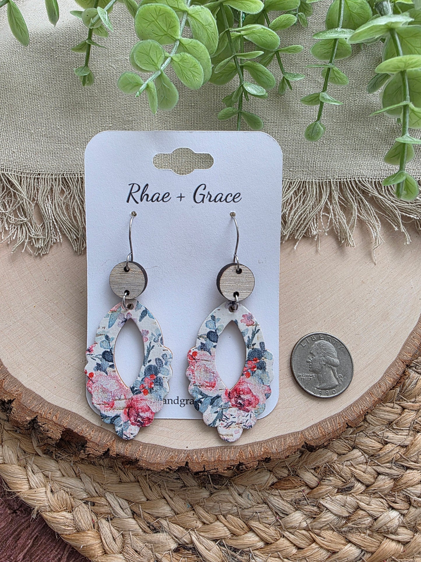 Rose Garden Floral Scalloped Earrings