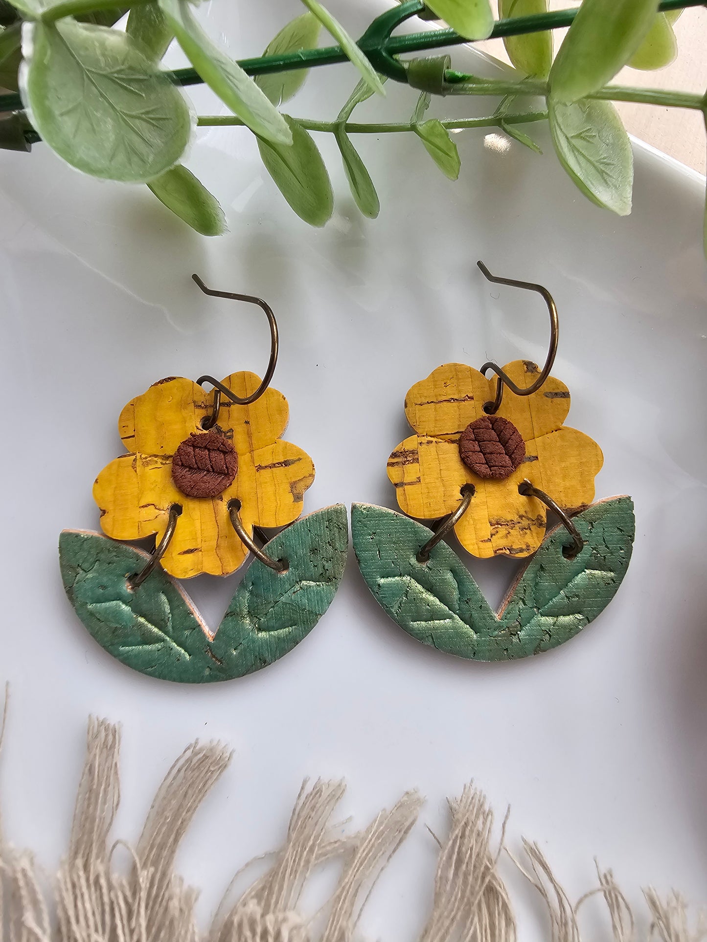 Yellow Buttercup Flower Earrings
