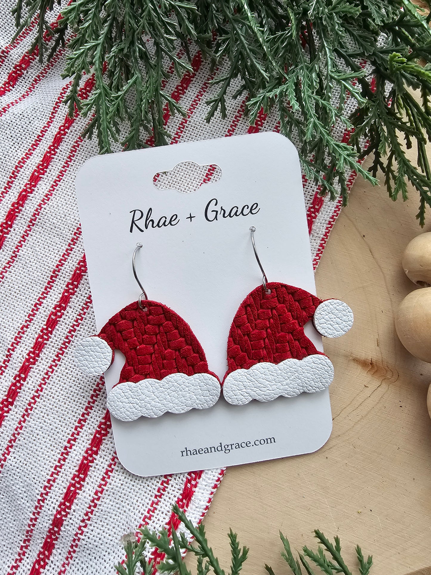 Red Knit Santa Hat Earrings