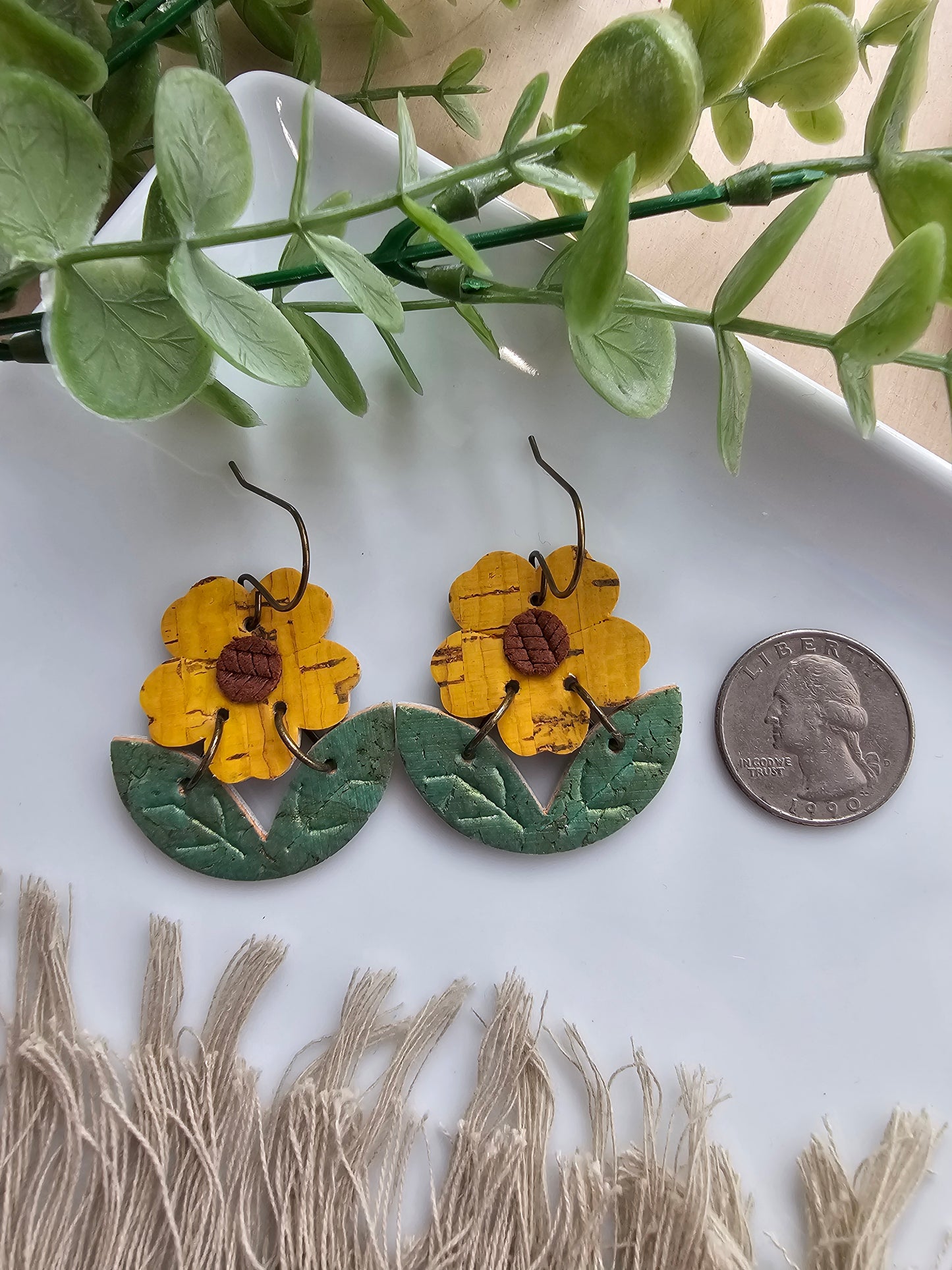 Yellow Buttercup Flower Earrings