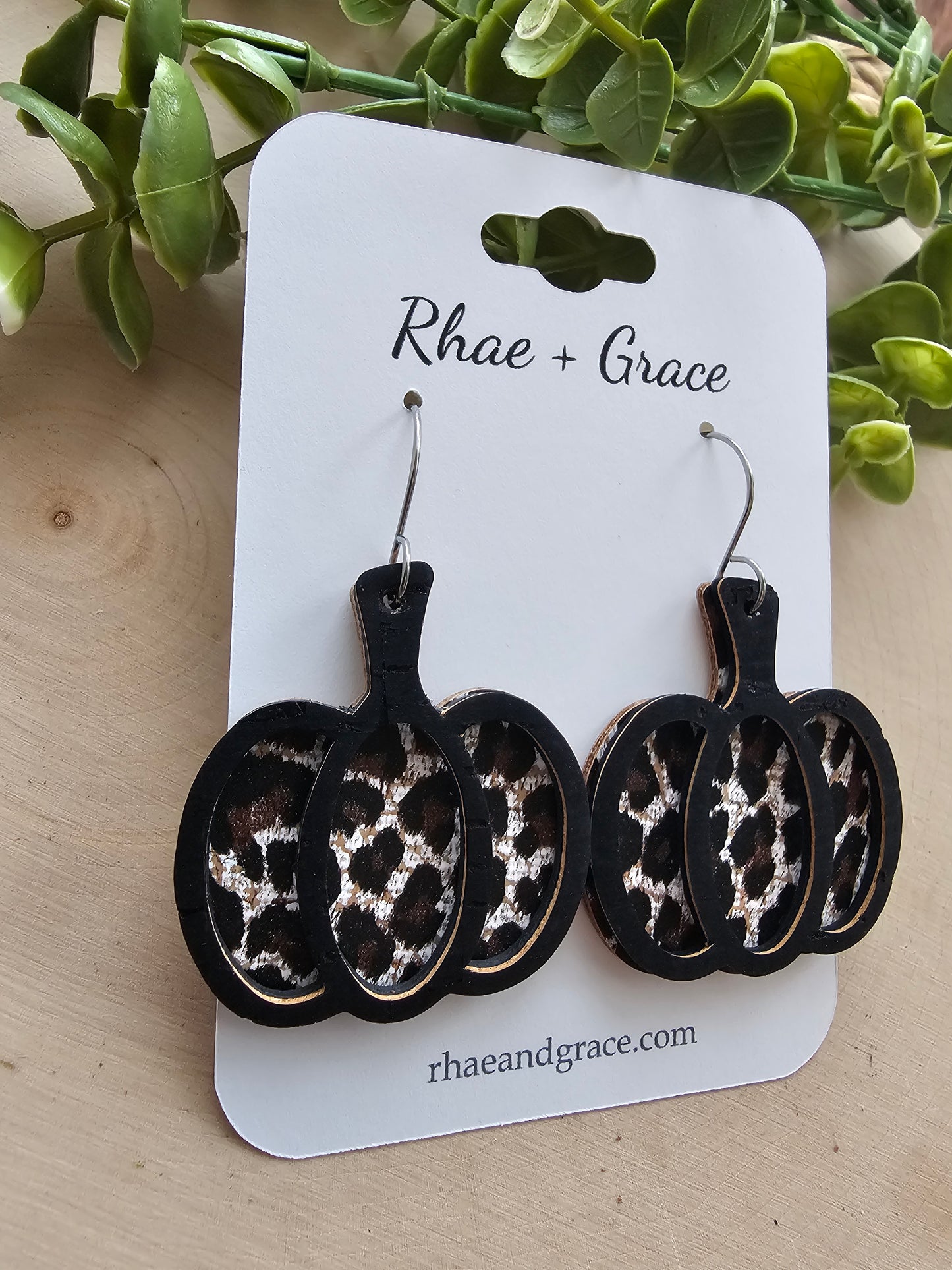 Leopard Print Pumpkin Earrings