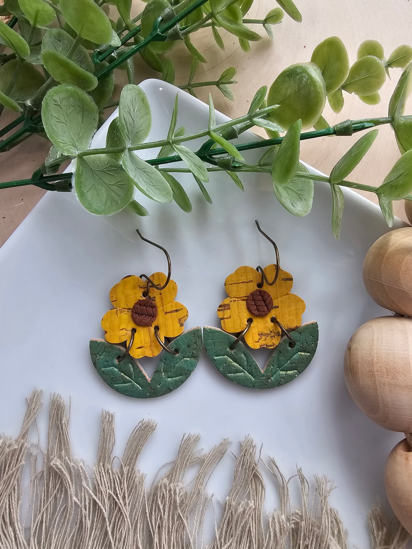 Yellow Buttercup Flower Earrings