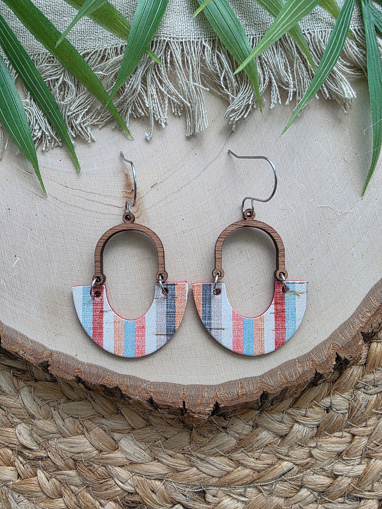 Sunset Stripes Inverted Arch Earrings