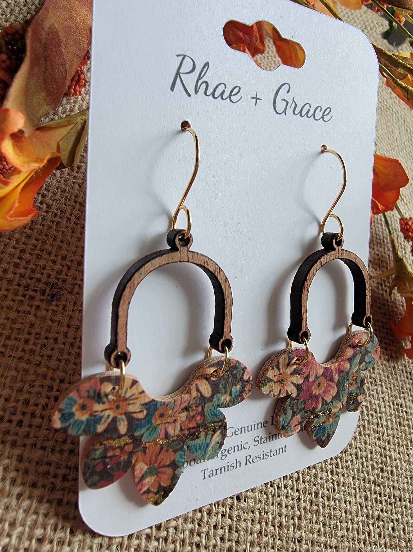 Vintage Blooms Floral Half Flower Earrings