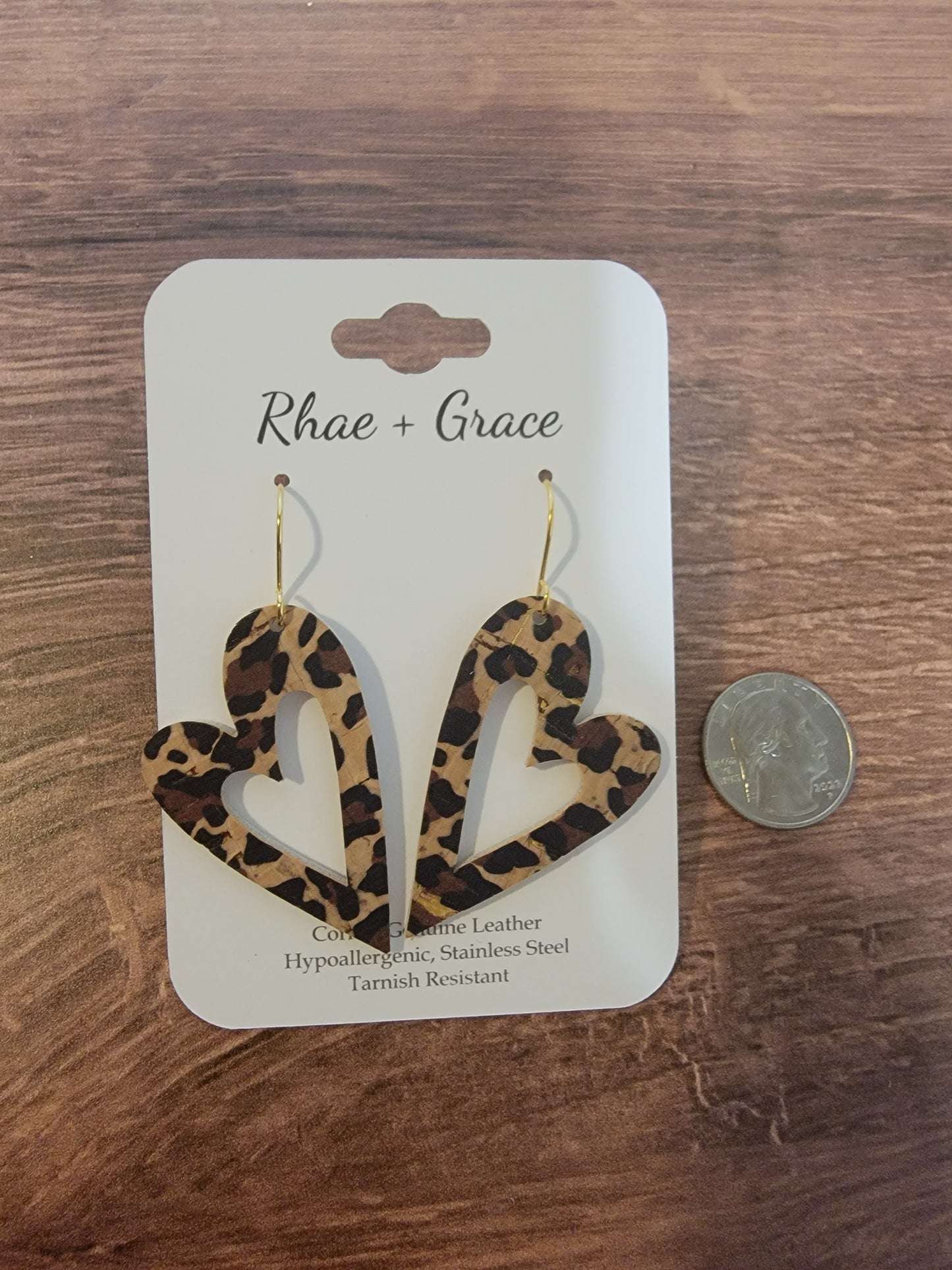 Cheetah Print Open Heart Earrings
