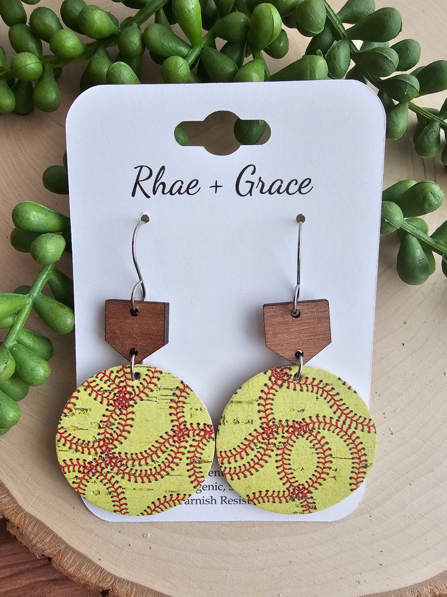 Softball Home Plate Earrings - Large