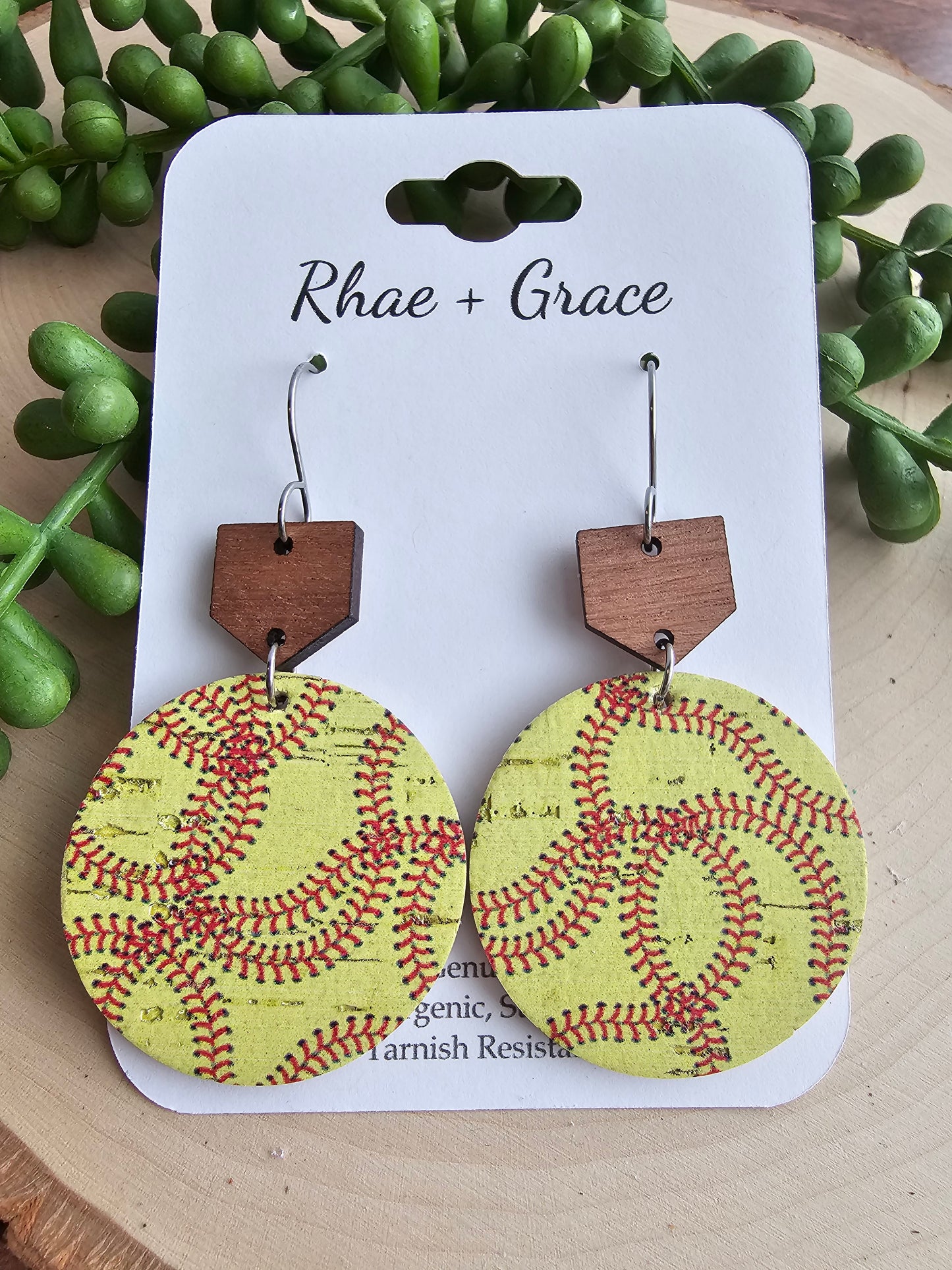Softball Home Plate Earrings - Large