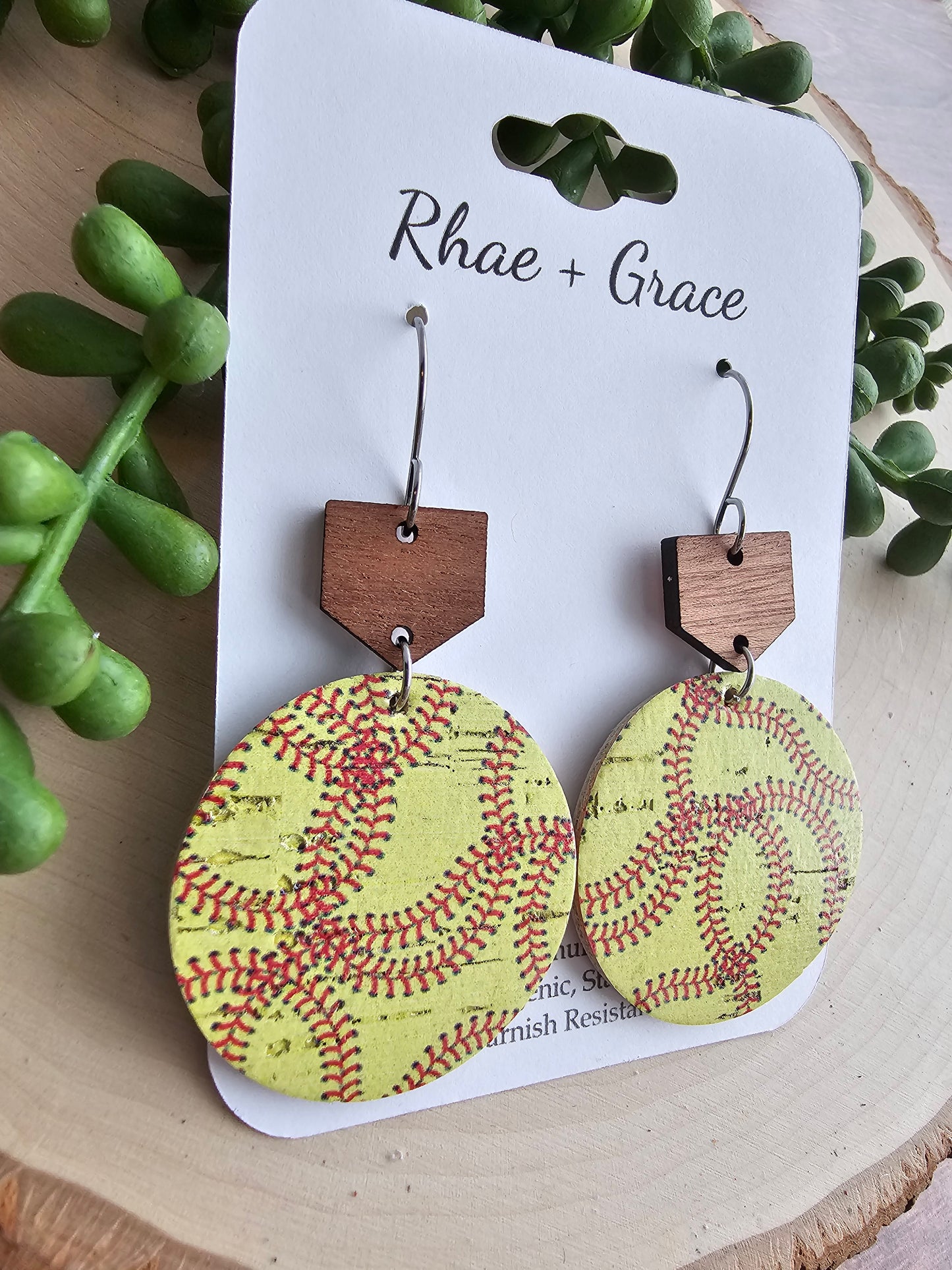 Softball Home Plate Earrings - Large