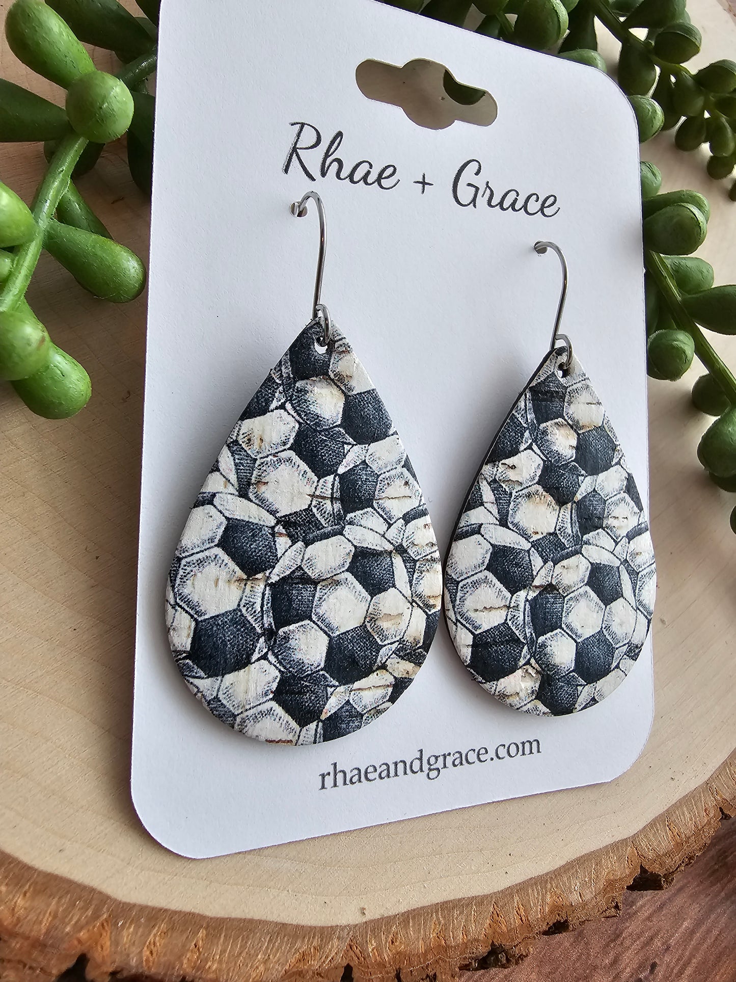 Soccer Teardrop Earrings - Medium